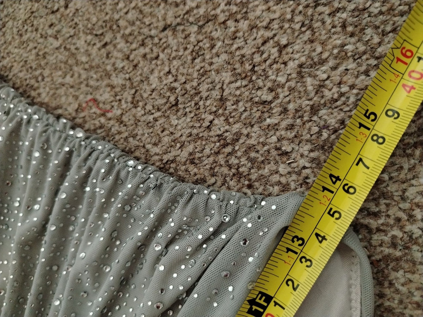 Oh Polly Dress Womens 4 UK8 Silver Ruched Cowl Neck Spaghetti Strap Rhinestone