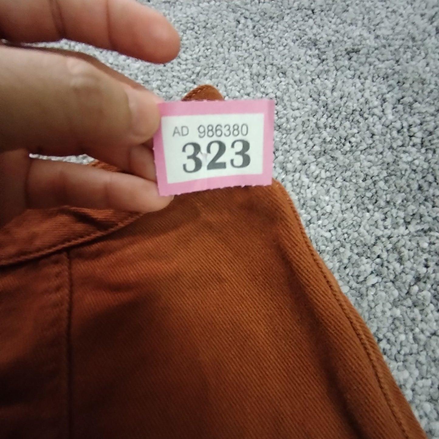 New Look Denim Skirt Women's UK10 Button Front A Line Rust Brown Patch Pockets