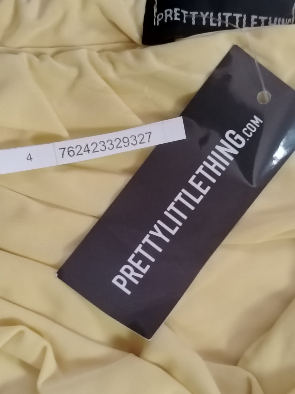 PLT Lemon Yellow Scarf Neck Top UK 10 Bandeau Ruched Double Layer Jersey Party N