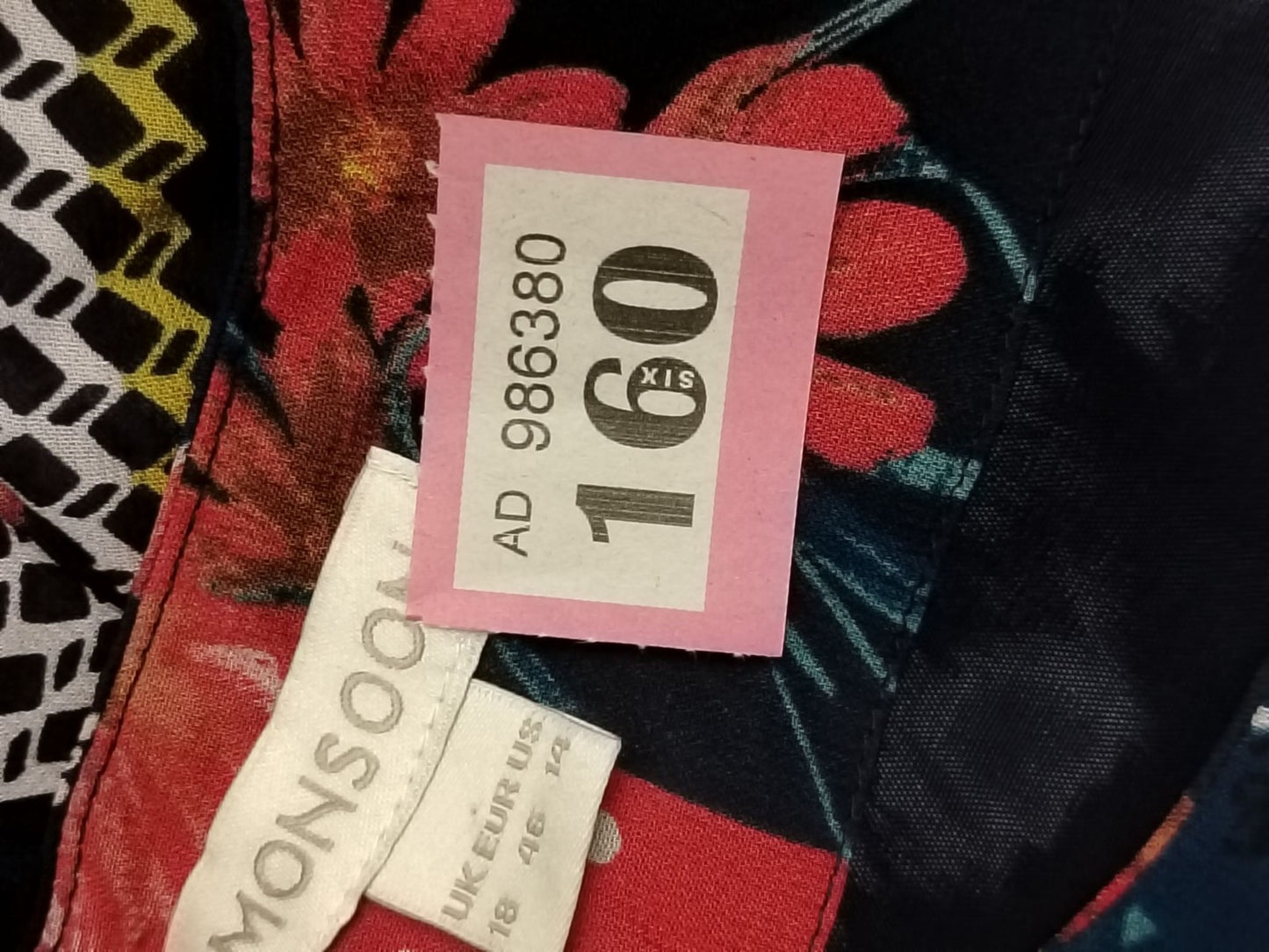 Monsoon Dress Womens UK 18 Floral Button Front V-Neck Maxi Teal Long Sleeve