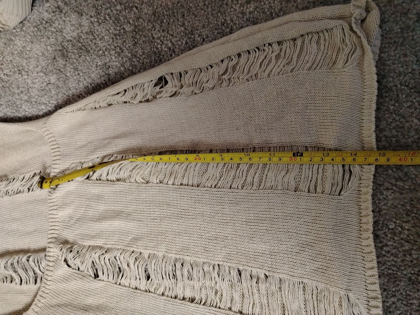 PrettyLittleThing Dress Womens M Distressed Sweater Long Sleeve Mini Tunic Beige