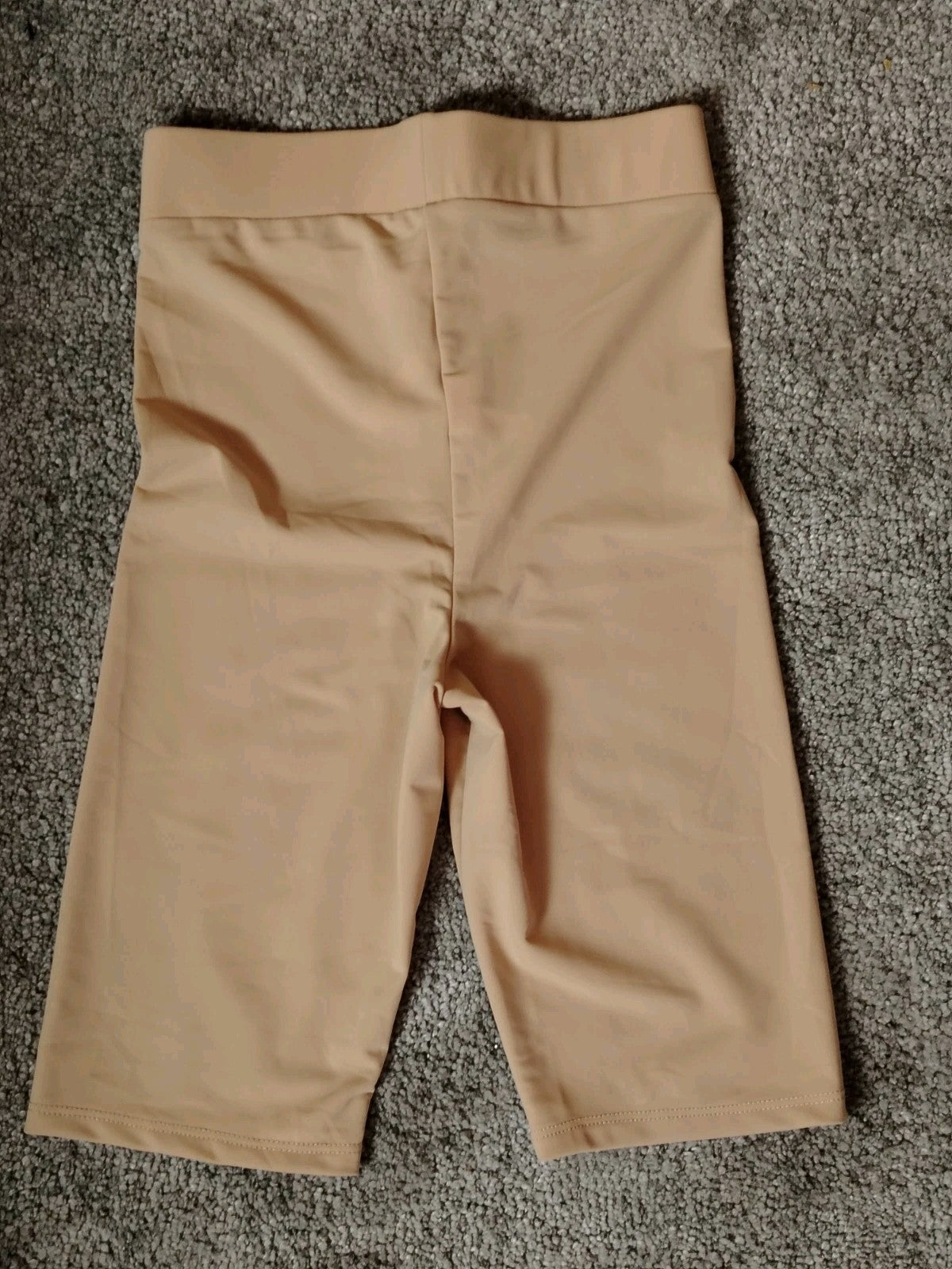 Zara Women's Beige High Waisted Cycling Shorts Size S Stretchy Polyamide Gym Yog