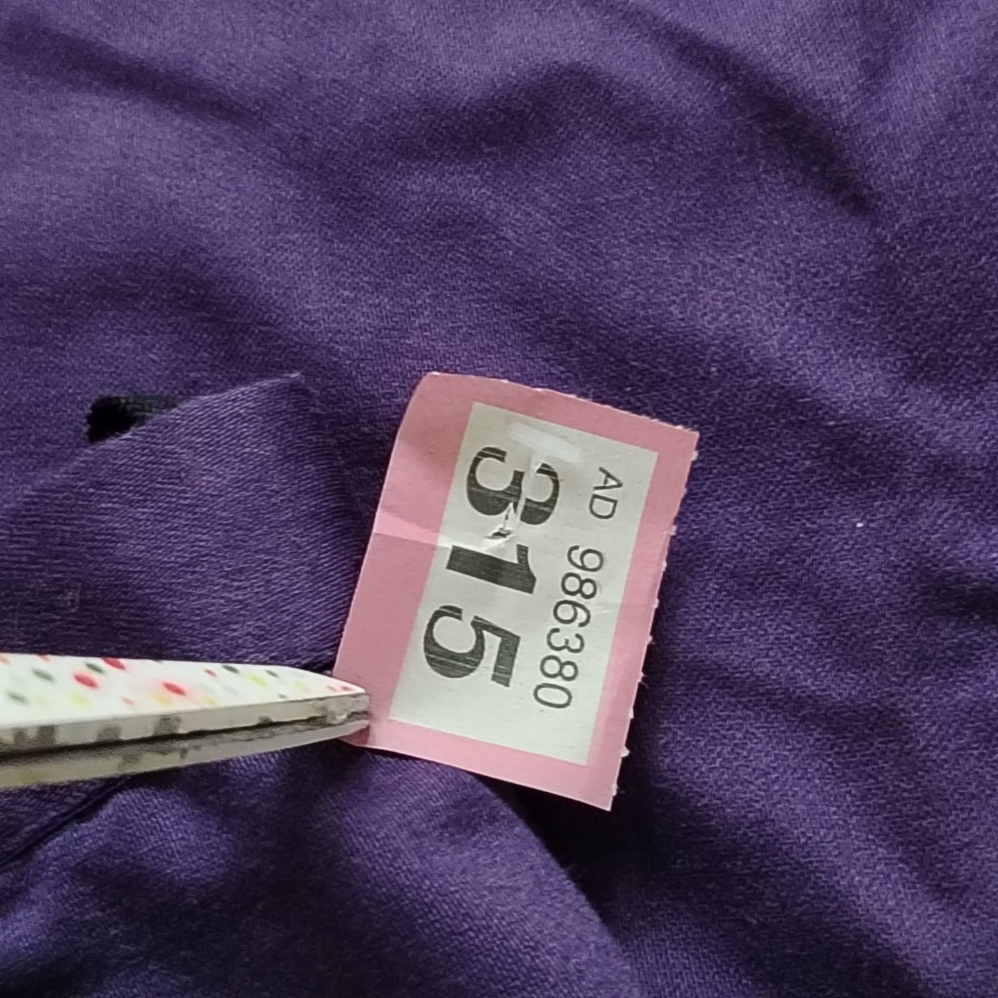 Vintage Skirt Size 12 Purple High Waist Pencil Button Back 65%Poly 35%Cotton