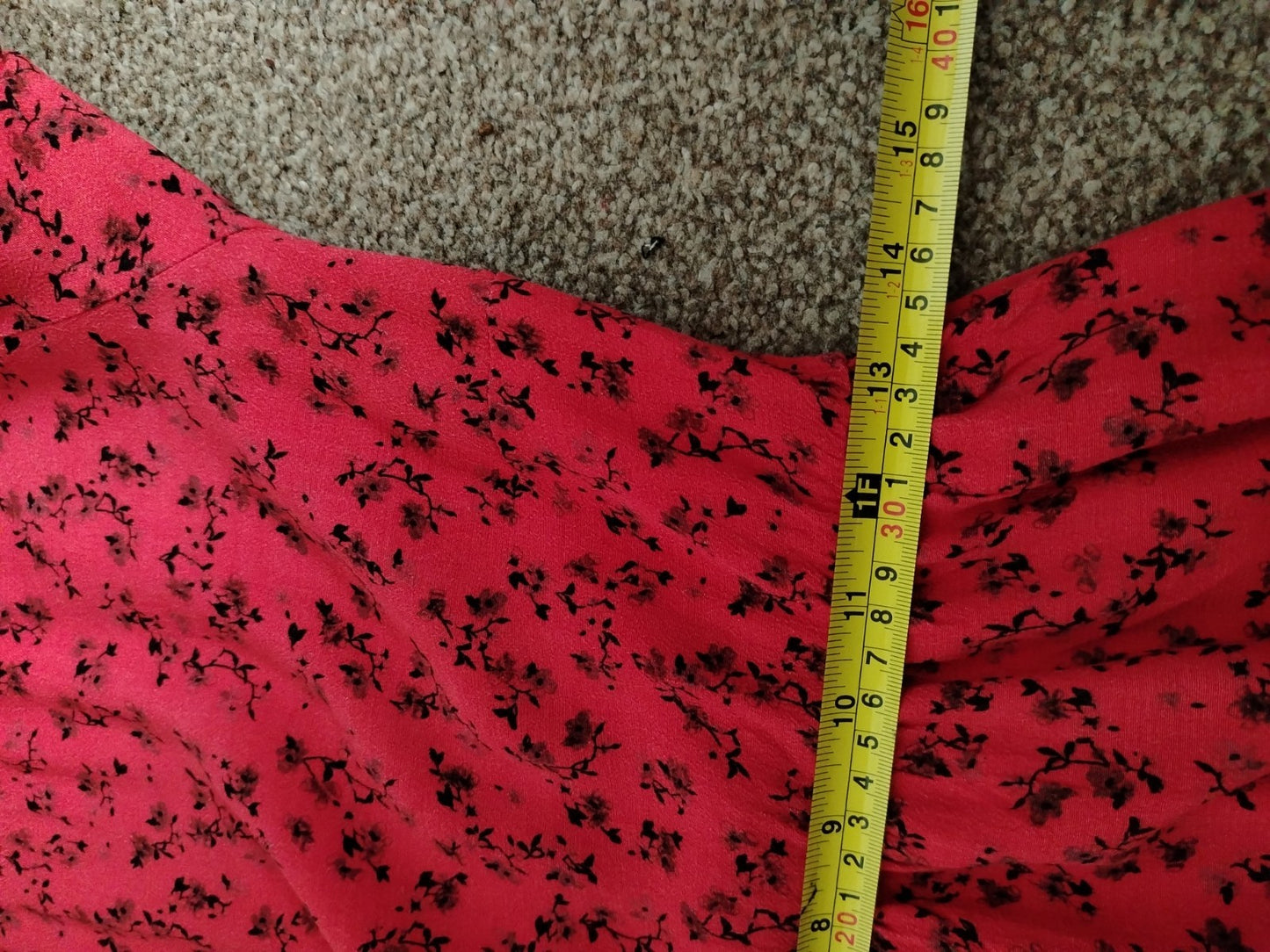 Spares Pre-owned New Look Dress UK 8 Red Black Floral Tiered Maxi Viscose Boho