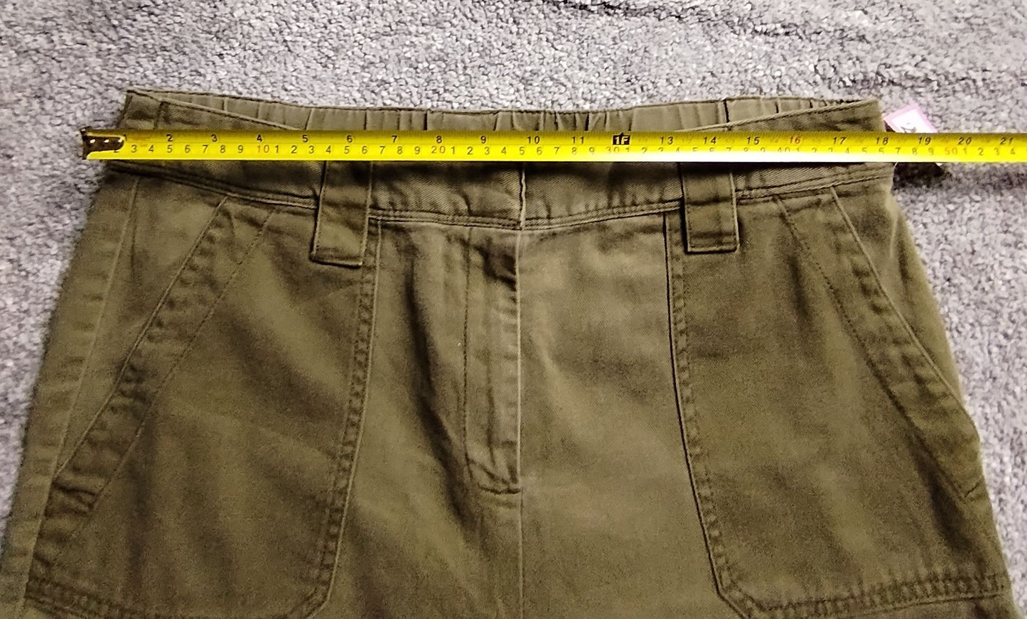 Pre-Loved Next Trousers Womens UK 16R Khaki Cargo Pocket Cotton Utility Casual Workwear