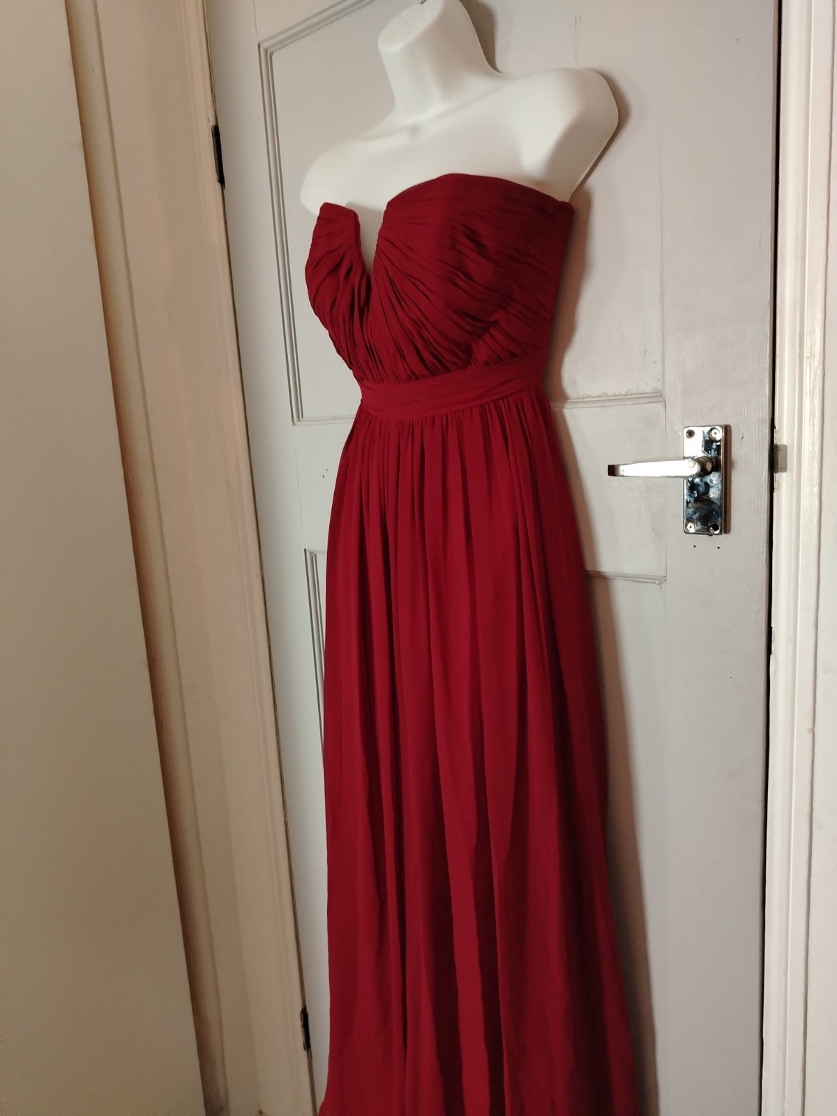 D'ZAGE Formal, Party Red Strapless Maxi Evening Prom Gown Size US 6 UK 8/10