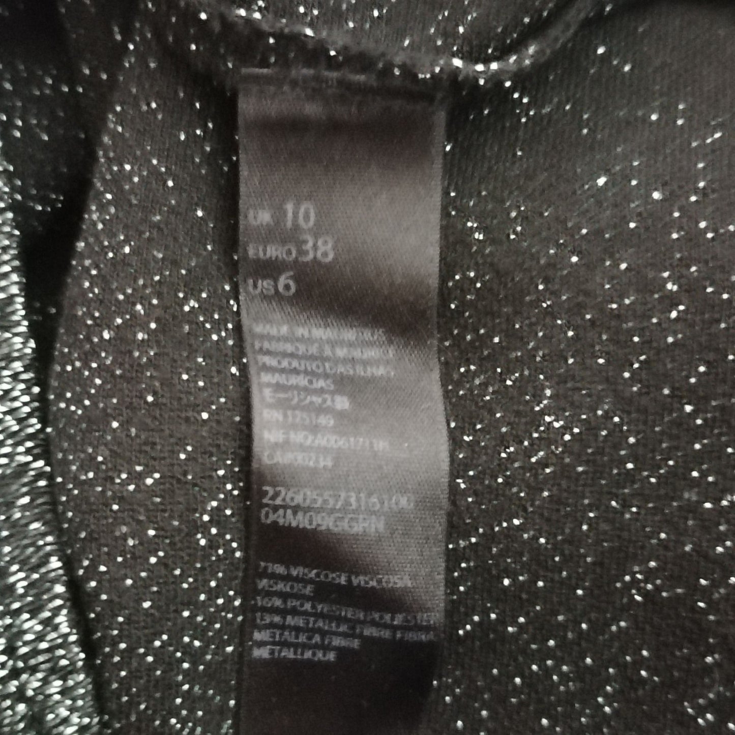 TOPSHOP Top Women's UK10 Green Metallic Cropped Short Sleeve Shimmer Party Tee