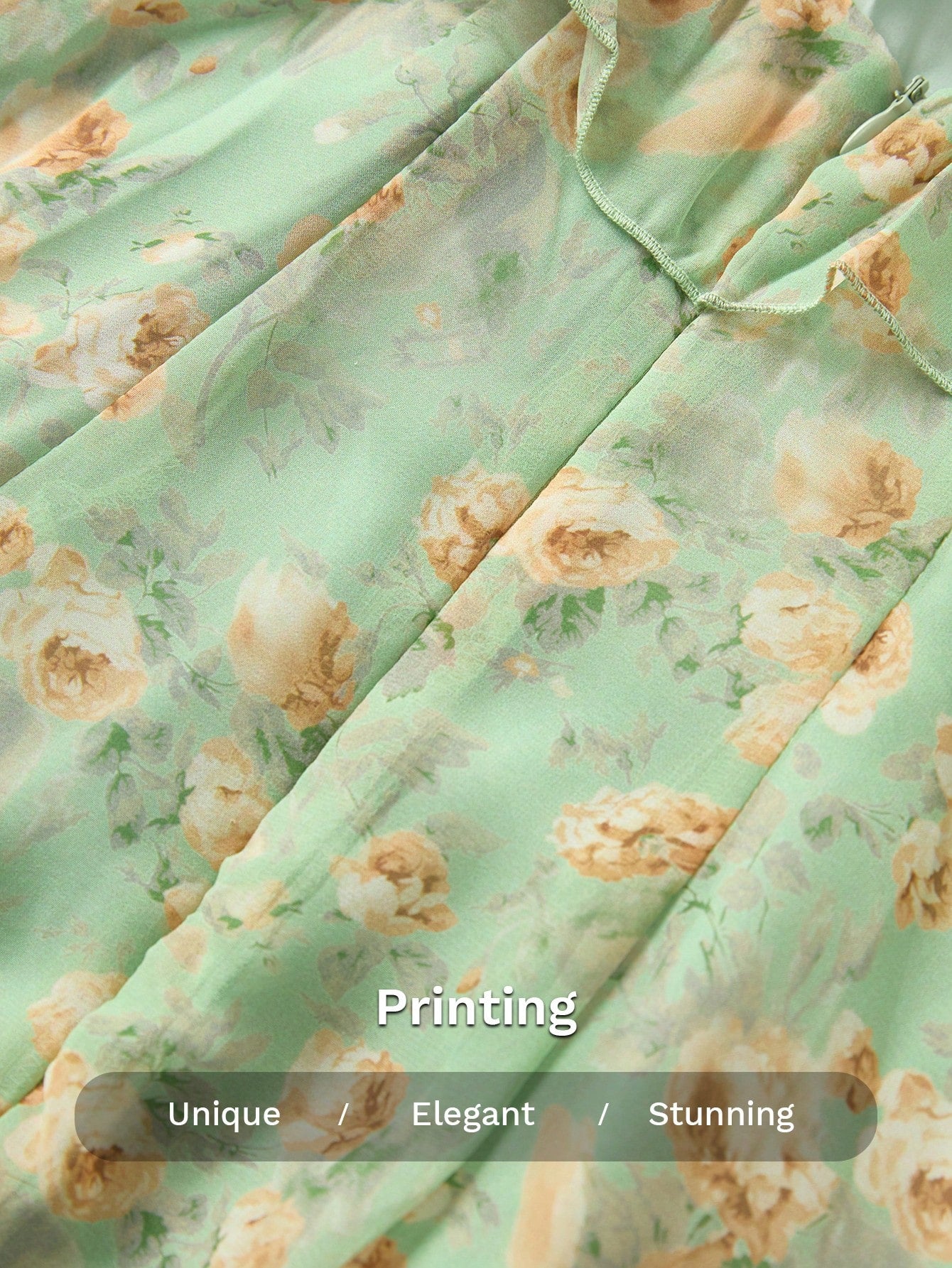 Boho Floral Green Tiered Mermaid Maxi Dress - Wedding & Special Occasions