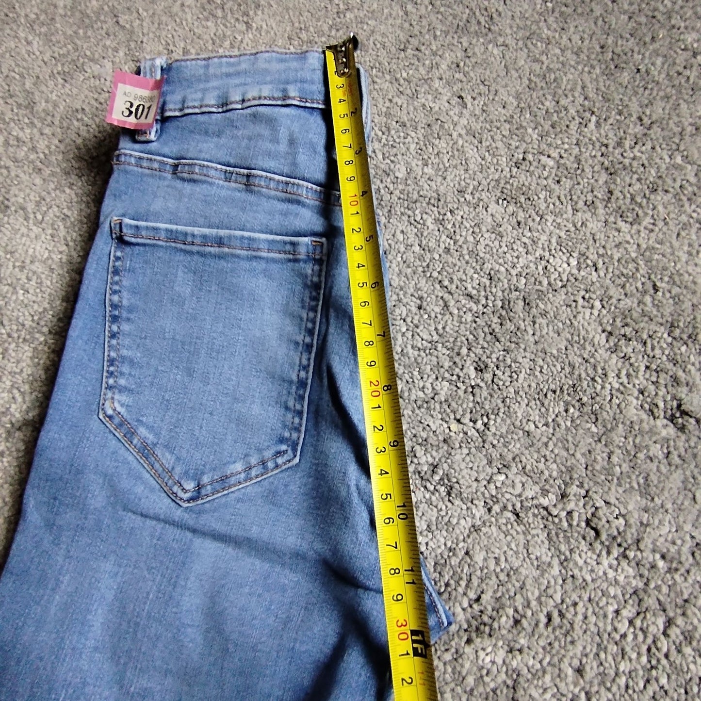 ZARA Jeans Womens UK 8 Light Blue High Waist Skinny Stretch Ankle Denim Slim