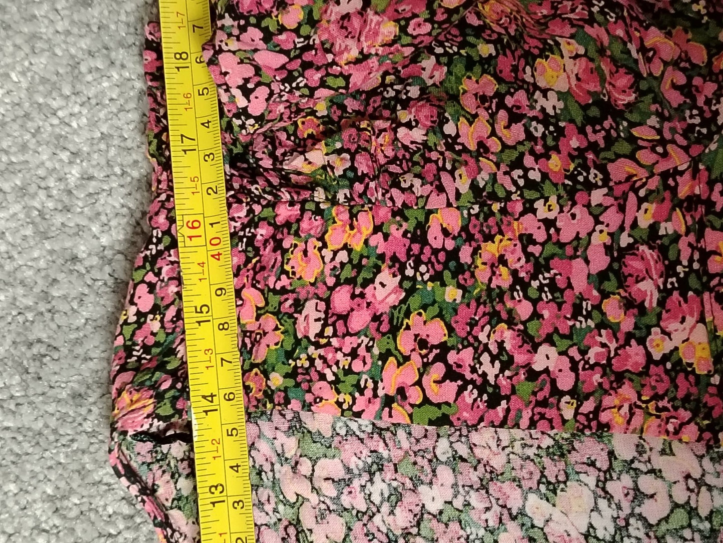 Papaya Dress Womens 18 Pink Floral Square Neck Puff Sleeve Tiered Ruffle Hem