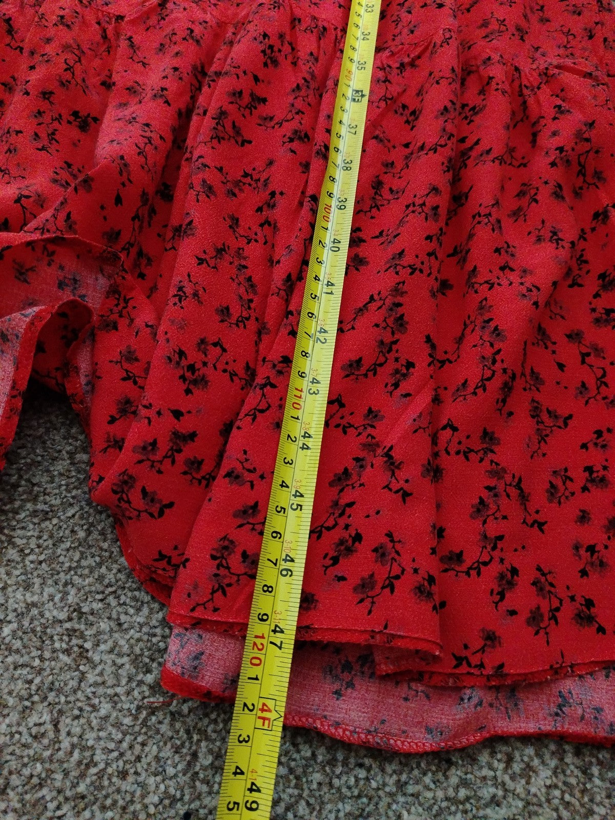 Spares Pre-owned New Look Dress UK 8 Red Black Floral Tiered Maxi Viscose Boho