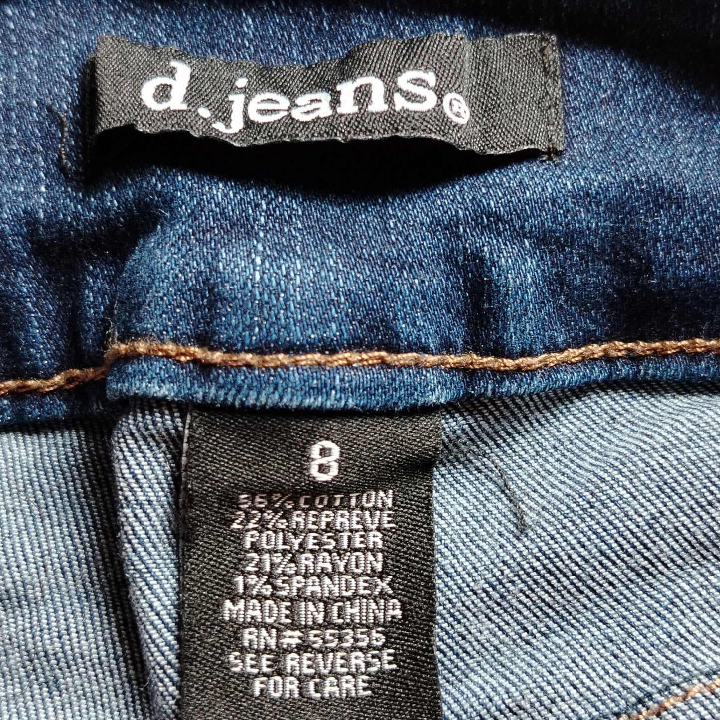 d.jeanS Jeans Womens 8 High Waist Stretch Skinny Dark Blue Denim Slim Trousers