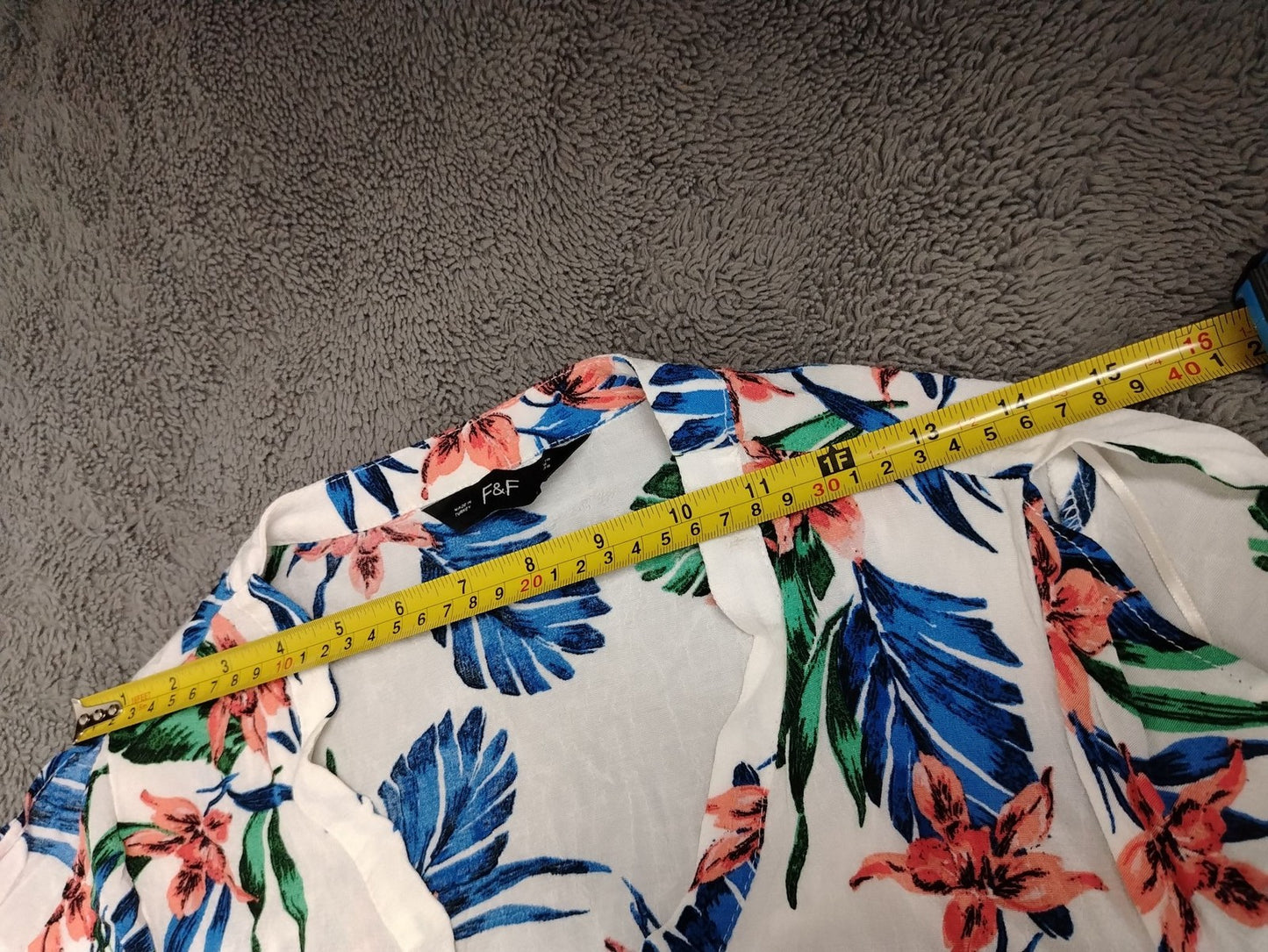 F&F Dress Womens UK 10 Floral Shirt Dress Sleeve Button Front Belted Viscose