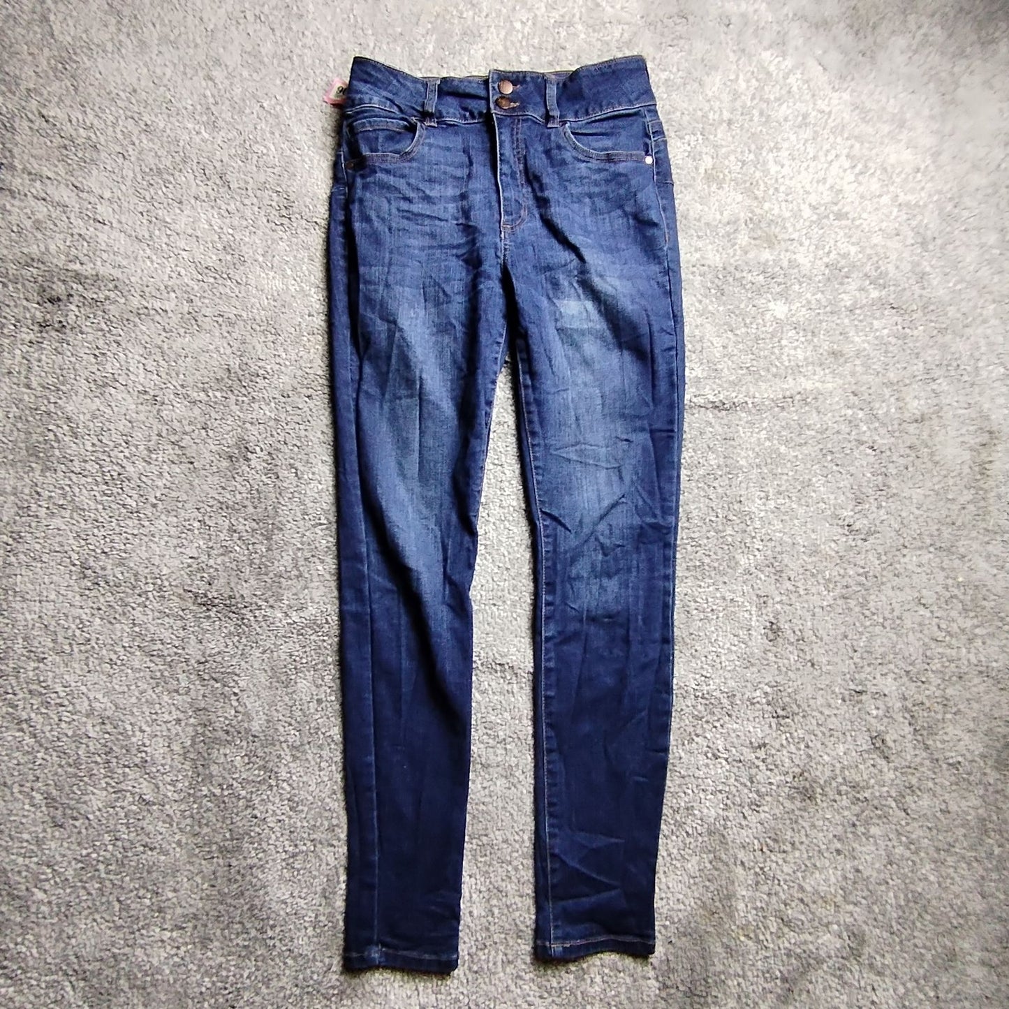 d.jeanS Jeans Womens 8 High Waist Stretch Skinny Dark Blue Denim Slim Trousers