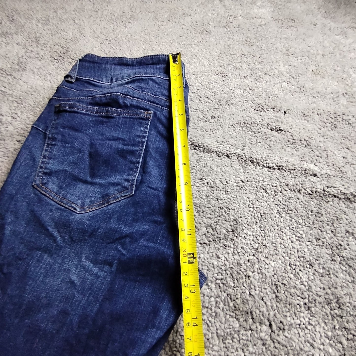 d.jeanS Jeans Womens 8 High Waist Stretch Skinny Dark Blue Denim Slim Trousers