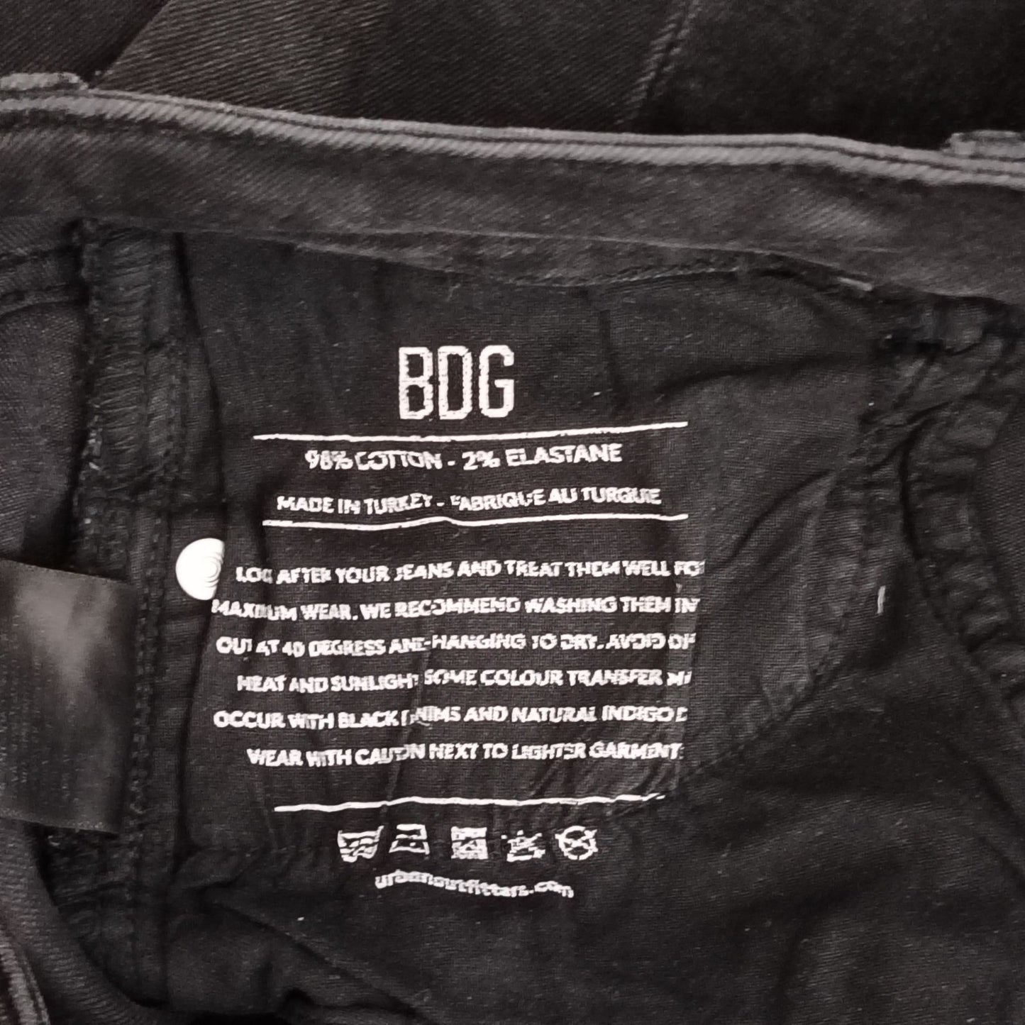 BDG URBAN OUTFITTERS PINE Jeans W28 L32 Faded Black Distressed Skater Flawed