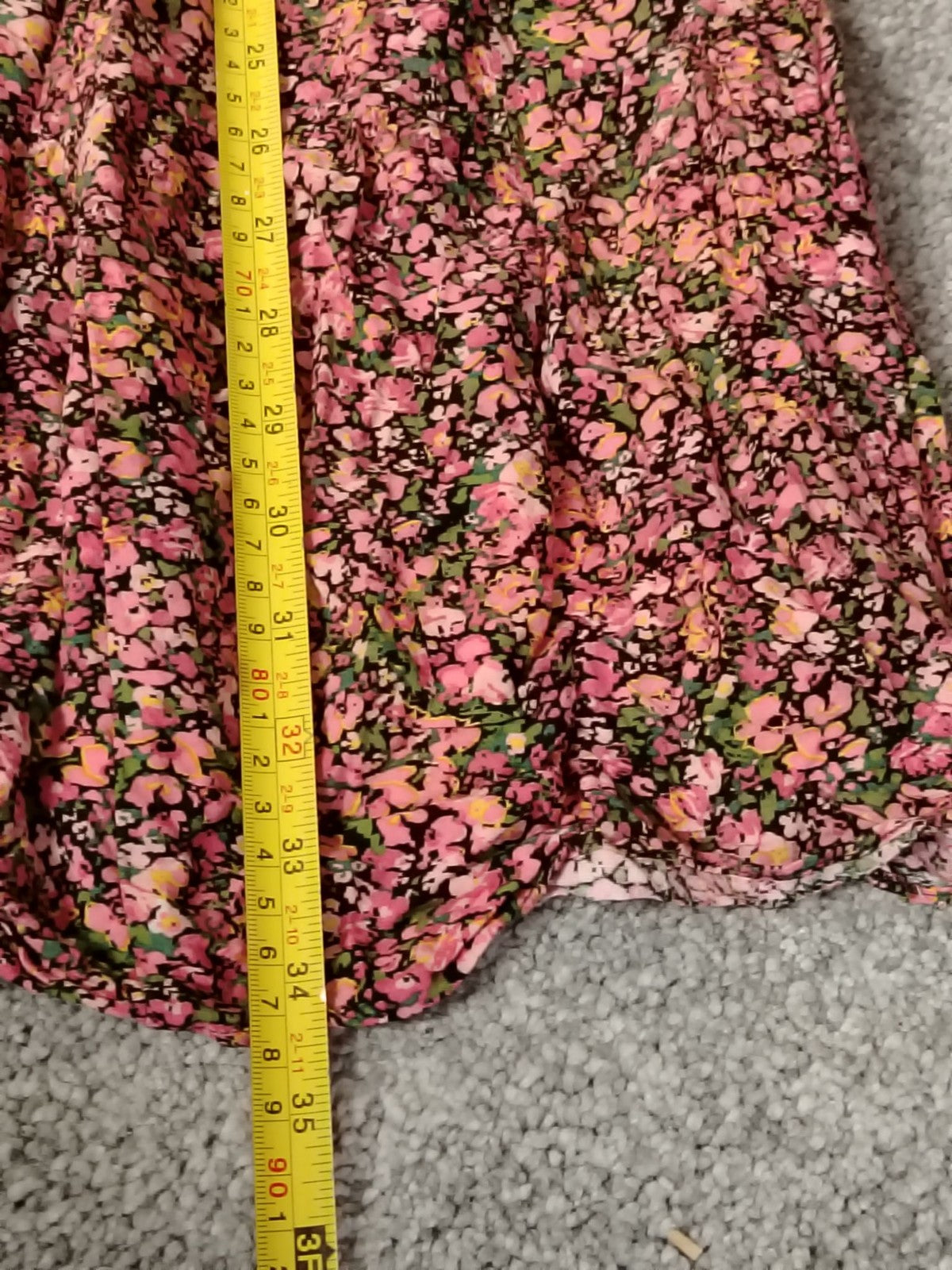 Papaya Dress Womens 18 Pink Floral Square Neck Puff Sleeve Tiered Ruffle Hem