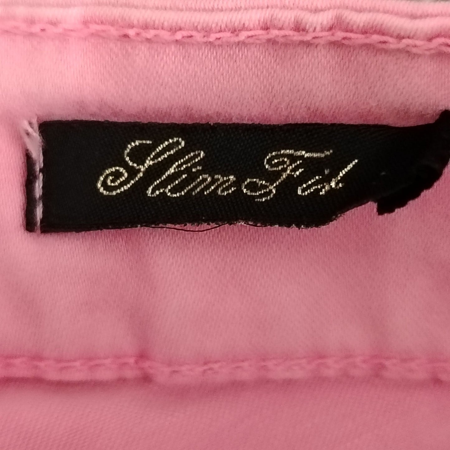 Womens Pink Slim Fit Skinny Jeans Raw Hem Stretch 97% Cotton 3% Elastane Casual