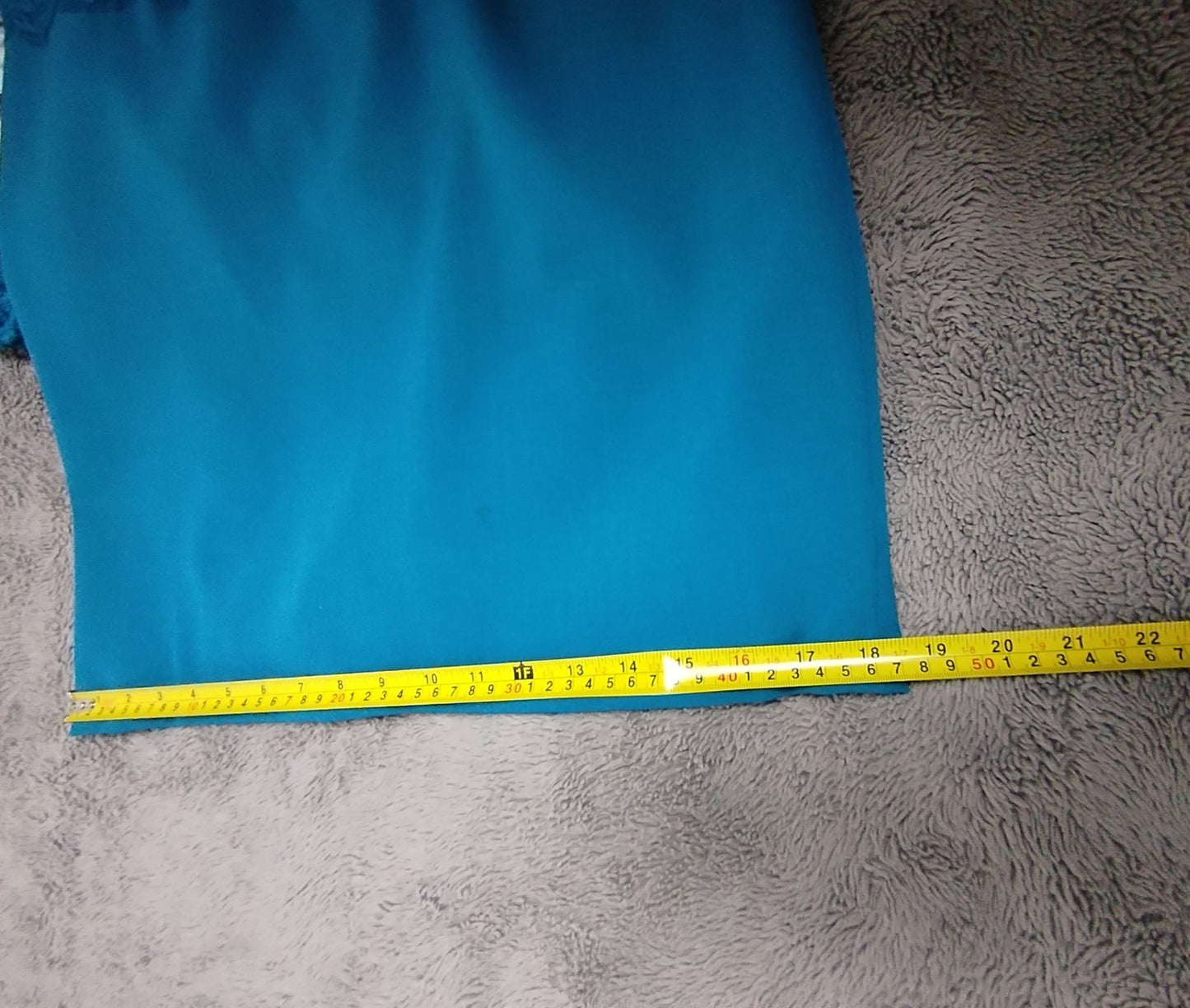 Adrianna Papell Dress Womens UK 12 Teal Lace Overlay V Neck 3/4 Sleeve Formal