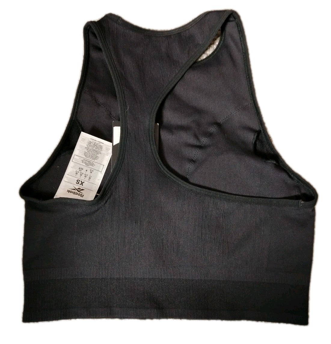 Reebok Women's Black Ribbed High Neck Sports Bra Crop Top Size XS (UK 4-6) BNWT