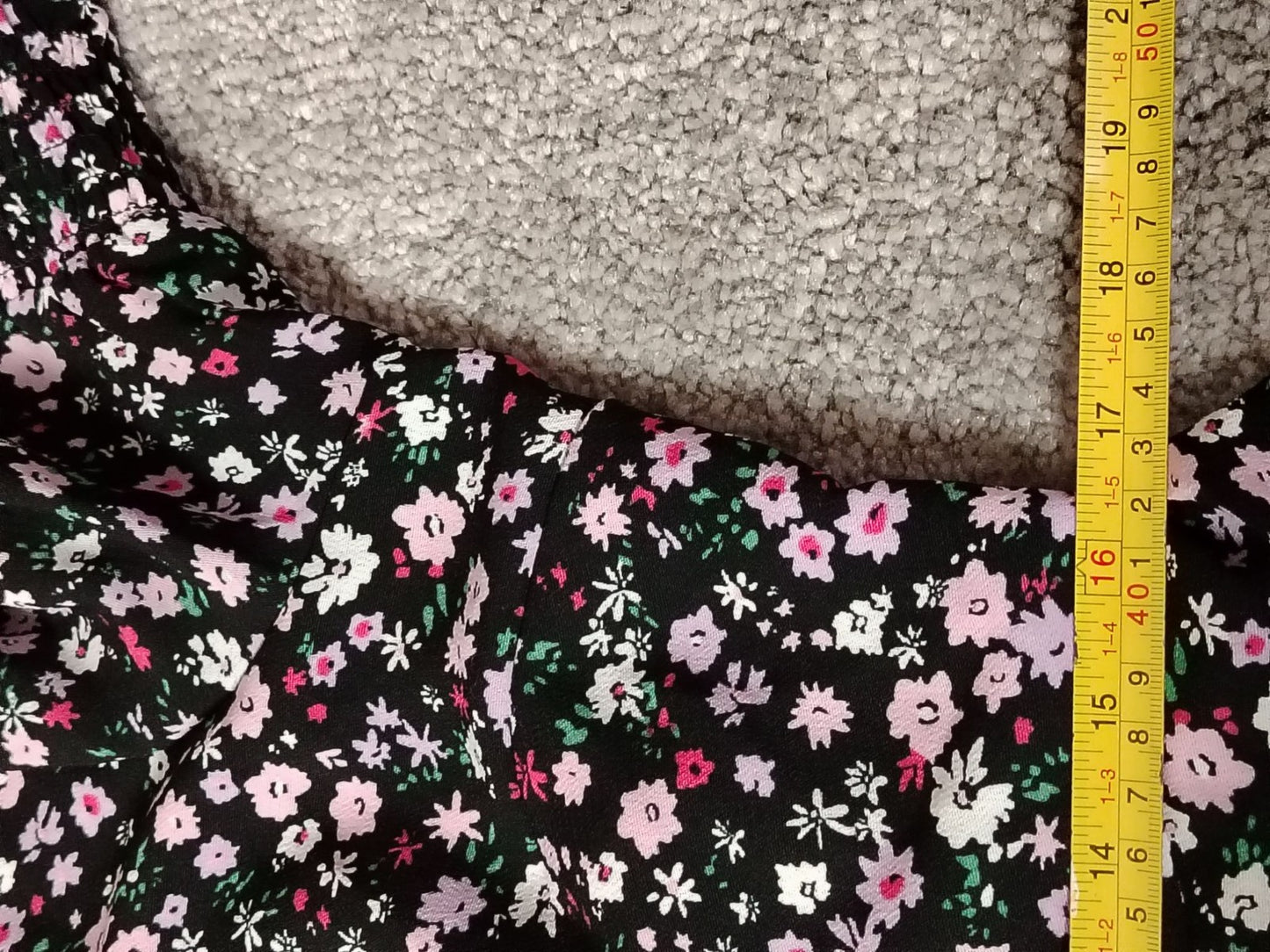 Dorothy Perkins Dress Womens UK14 US10 Black Pink Floral Puff Sleeve Ruffle