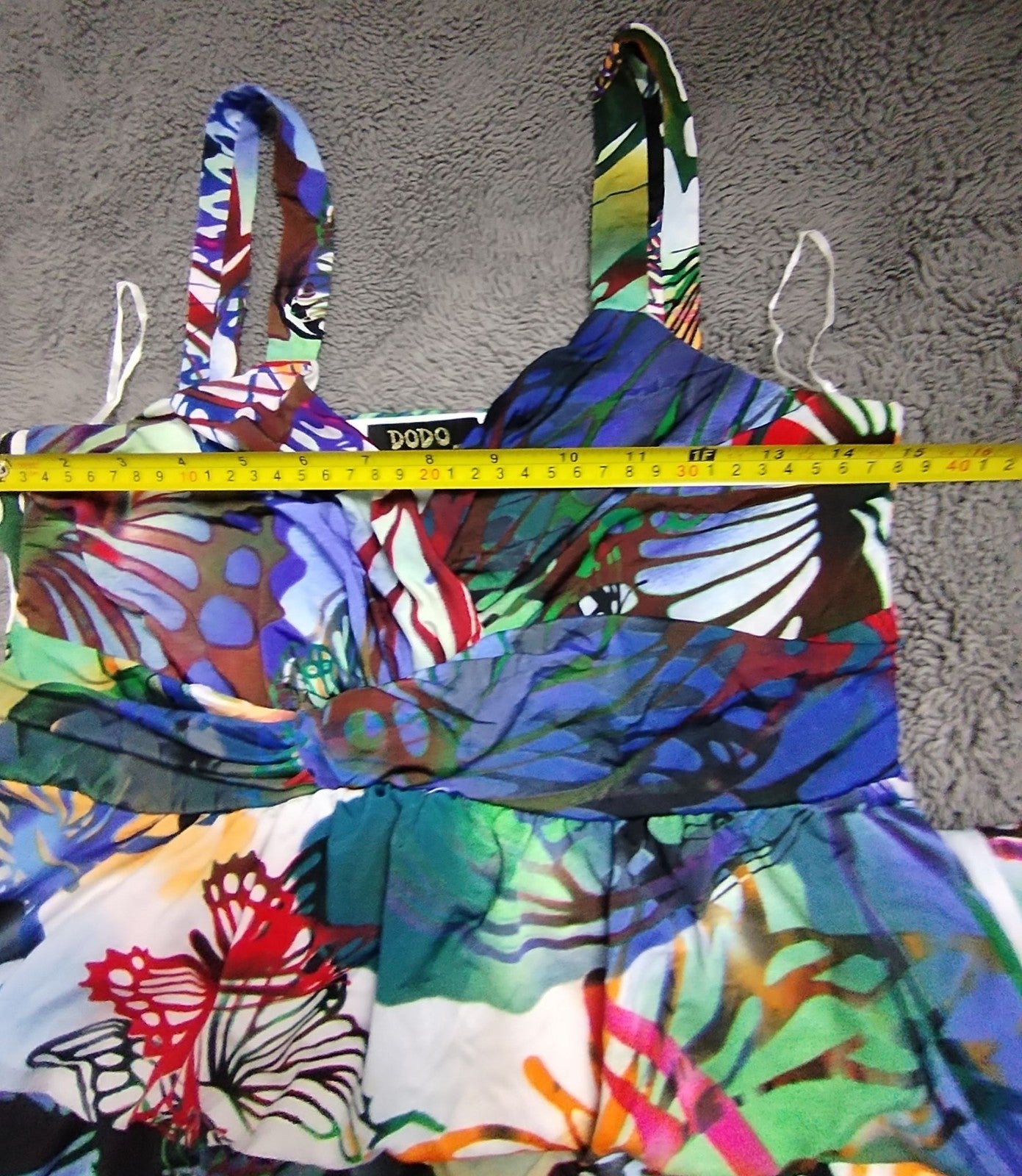 DODO Maxi Dress Womens 16 Butterfly Print Multicolour Spaghetti Strap Empire