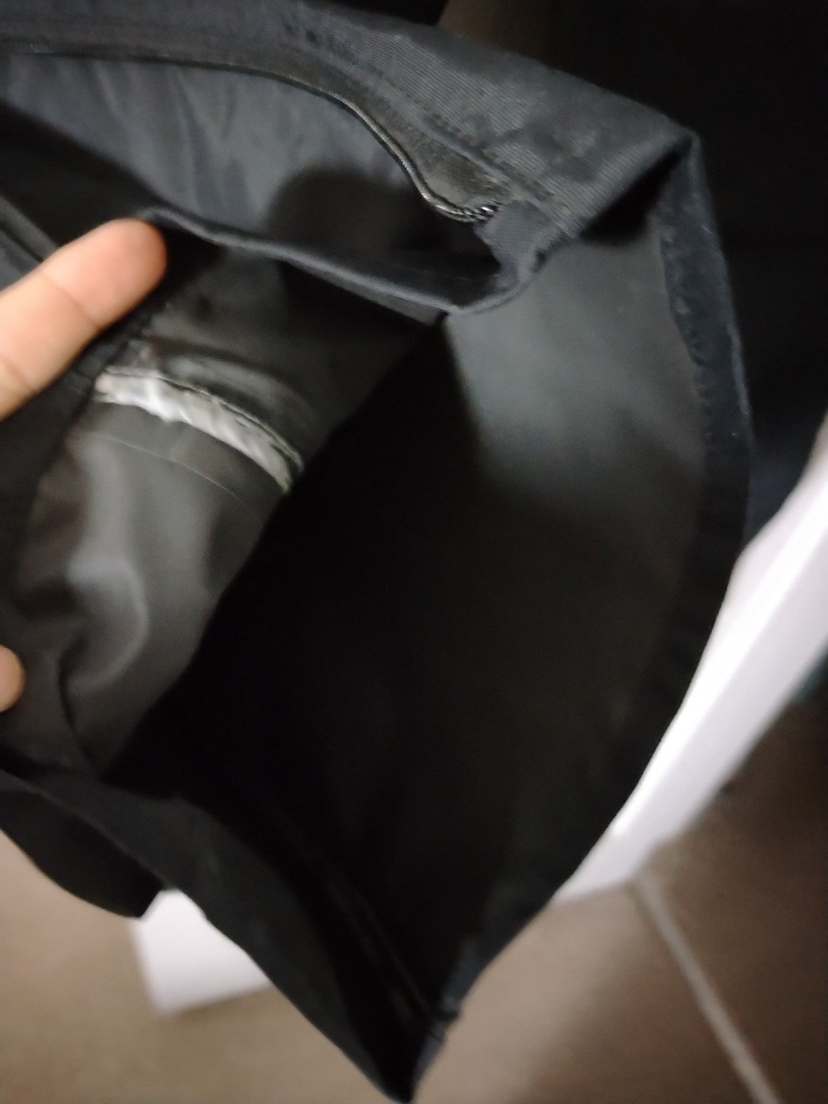Mens Waterproof Over Trousers Black Size Large Elastic Waist Rain Pants Hiking F