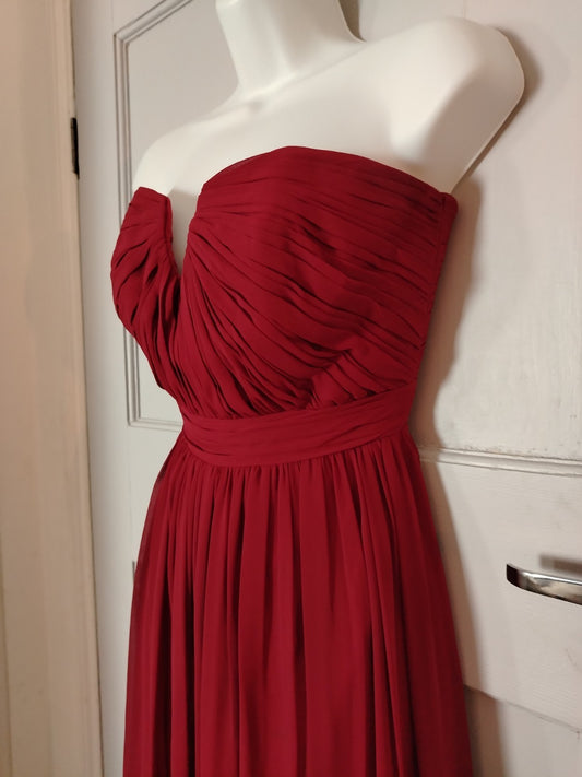 D'ZAGE Formal, Party Red Strapless Maxi Evening Prom Gown Size US 6 UK 8/10