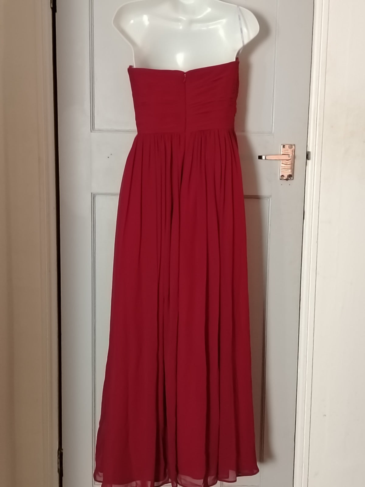 D'ZAGE Formal, Party Red Strapless Maxi Evening Prom Gown Size US 6 UK 8/10