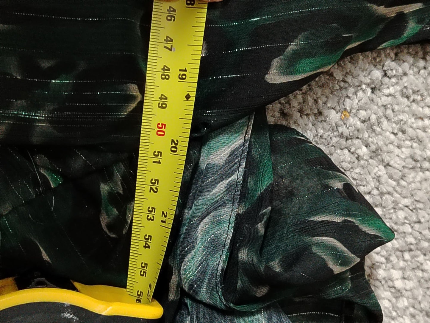 Yours London Blouse Womens UK 30-32 Green Sheer Cold Shoulder Smocked Sleeve