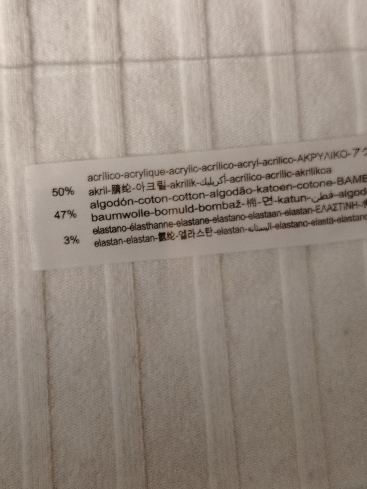 Bershka Cropped Hoodie Womens M Ribbed Zipper Long Sleeve Sweater Cream Knit