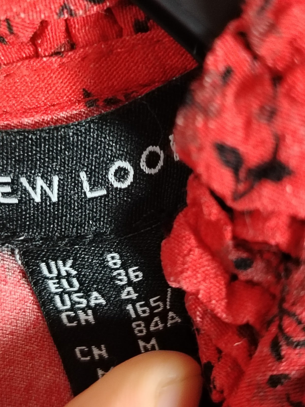 Spares Pre-owned New Look Dress UK 8 Red Black Floral Tiered Maxi Viscose Boho