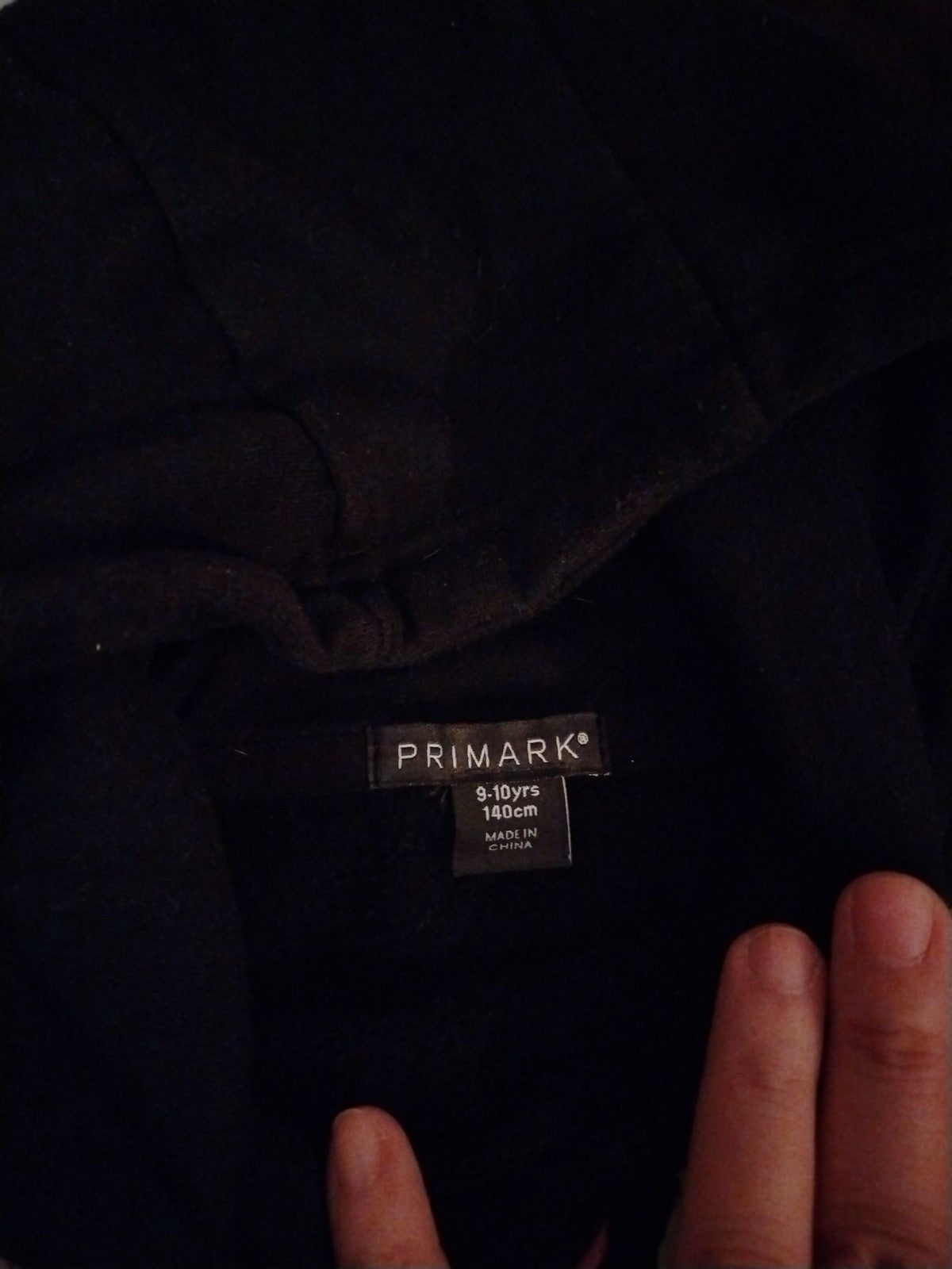 Primark Hoodie Girls 9-10 Black Graphic STRONG Be Yourself Long Sleeve Pullover