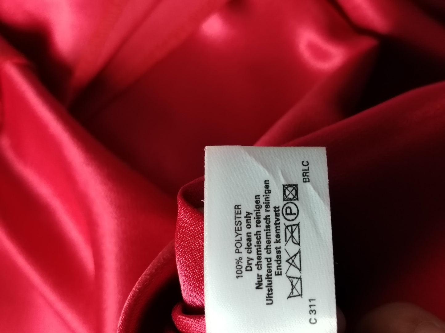 Tania Bryer Red Occasion Dress Pleated V-Neck Midi Est Size UK 10/12