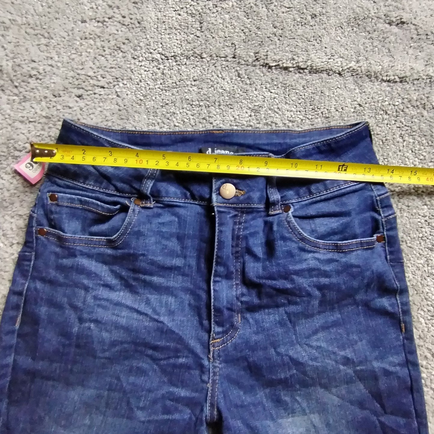 d.jeanS Jeans Womens 8 High Waist Stretch Skinny Dark Blue Denim Slim Trousers