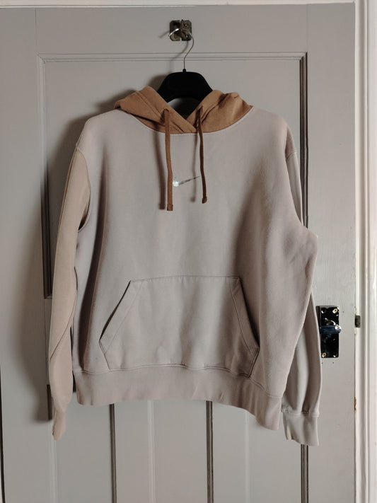 Nike Hoodie Women’s XS Beige Tan Colour Block Pullover Sweatshirt Stained Repair