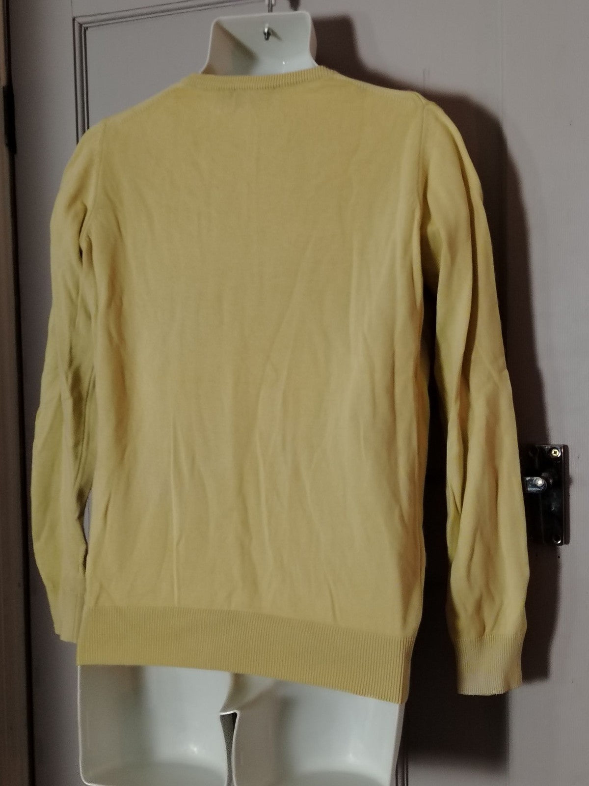 Polo Ralph Lauren Sweater Mens S Yellow Cotton Crewneck Long Sleeve Classic