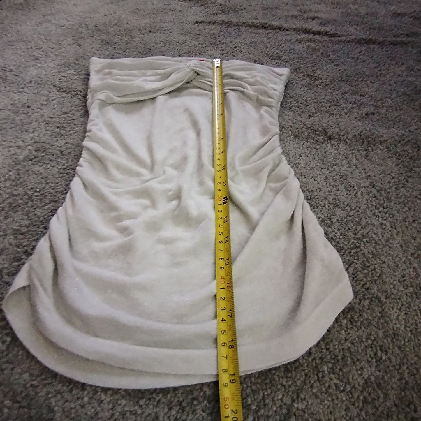 River Island Dress Womens UK 10 Strapless Ruched Bodycon Silver Sparkle Party