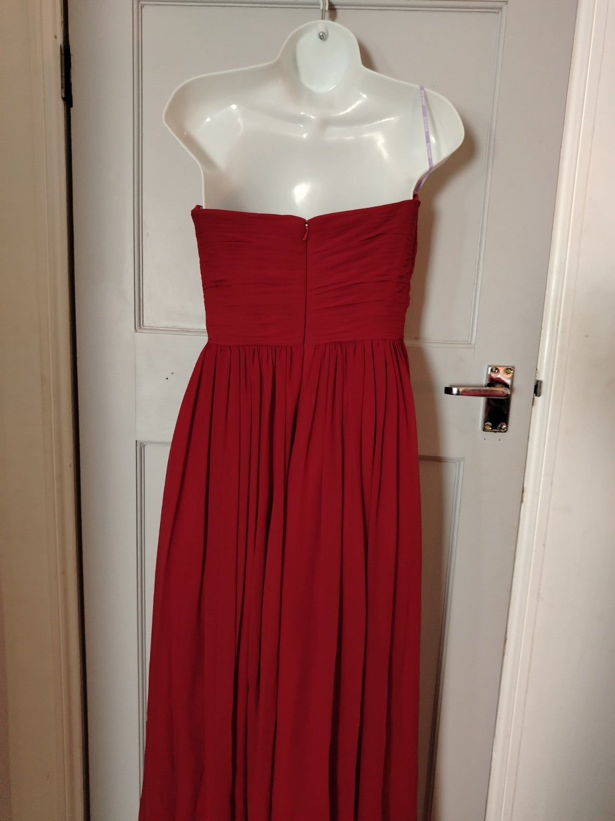 D'ZAGE Formal, Party Red Strapless Maxi Evening Prom Gown Size US 6 UK 8/10