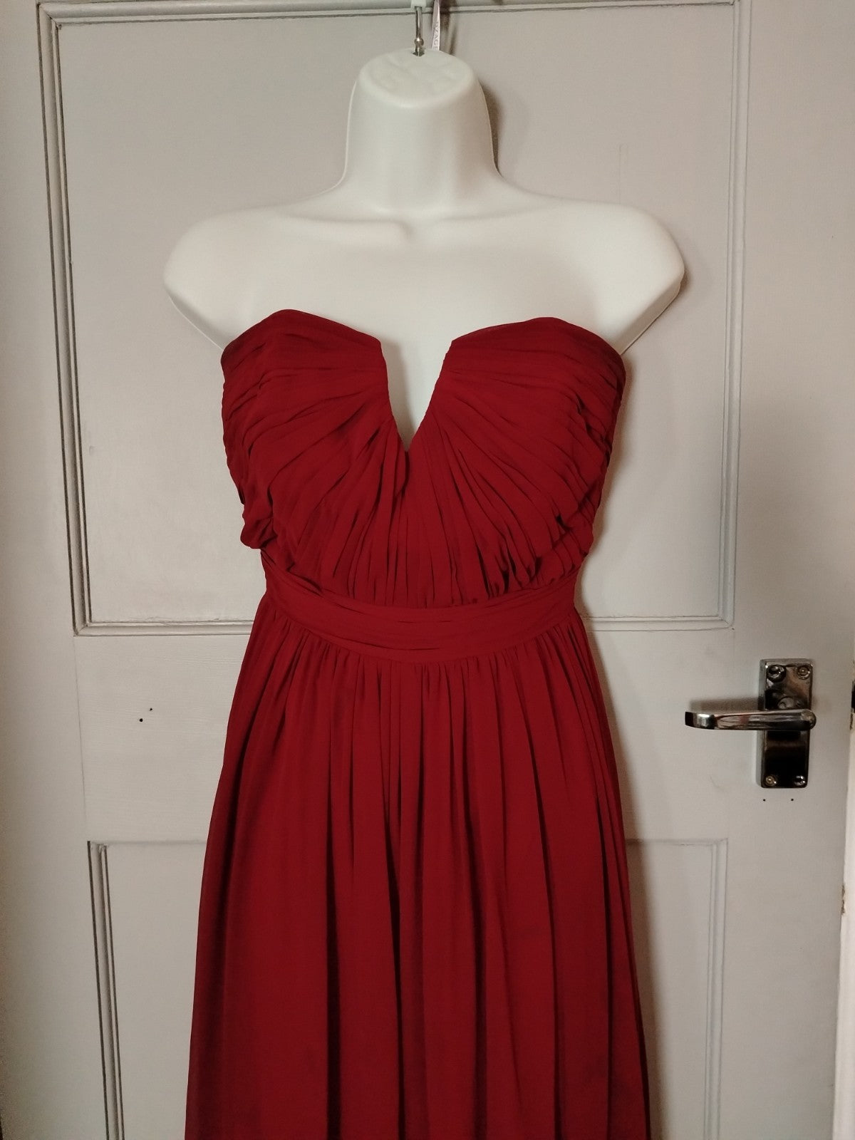 D'ZAGE Formal, Party Red Strapless Maxi Evening Prom Gown Size US 6 UK 8/10