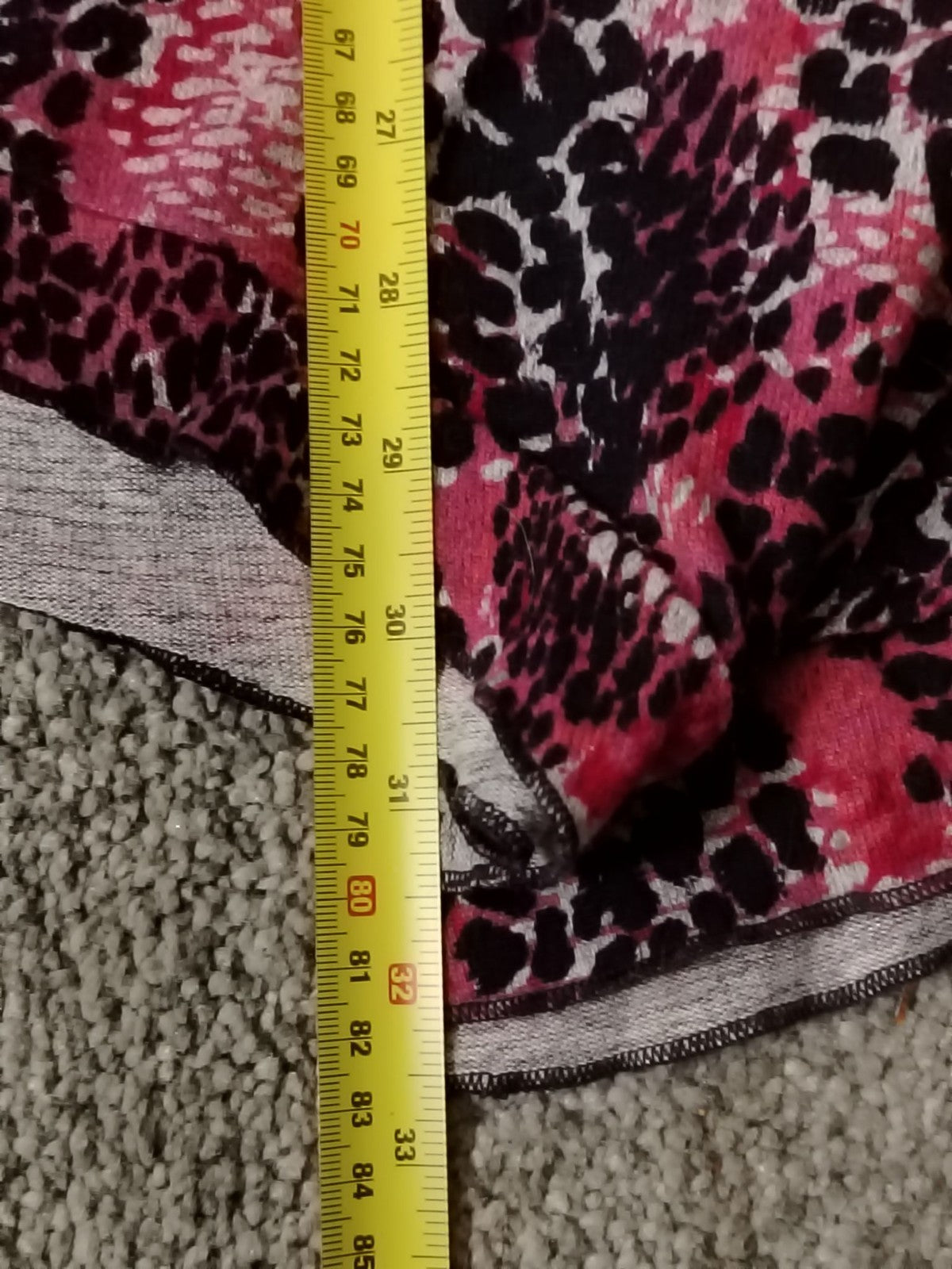 Anna Rose Tunic Womens L Black Pink Animal Print Scarf Studded Asymmetric Hem
