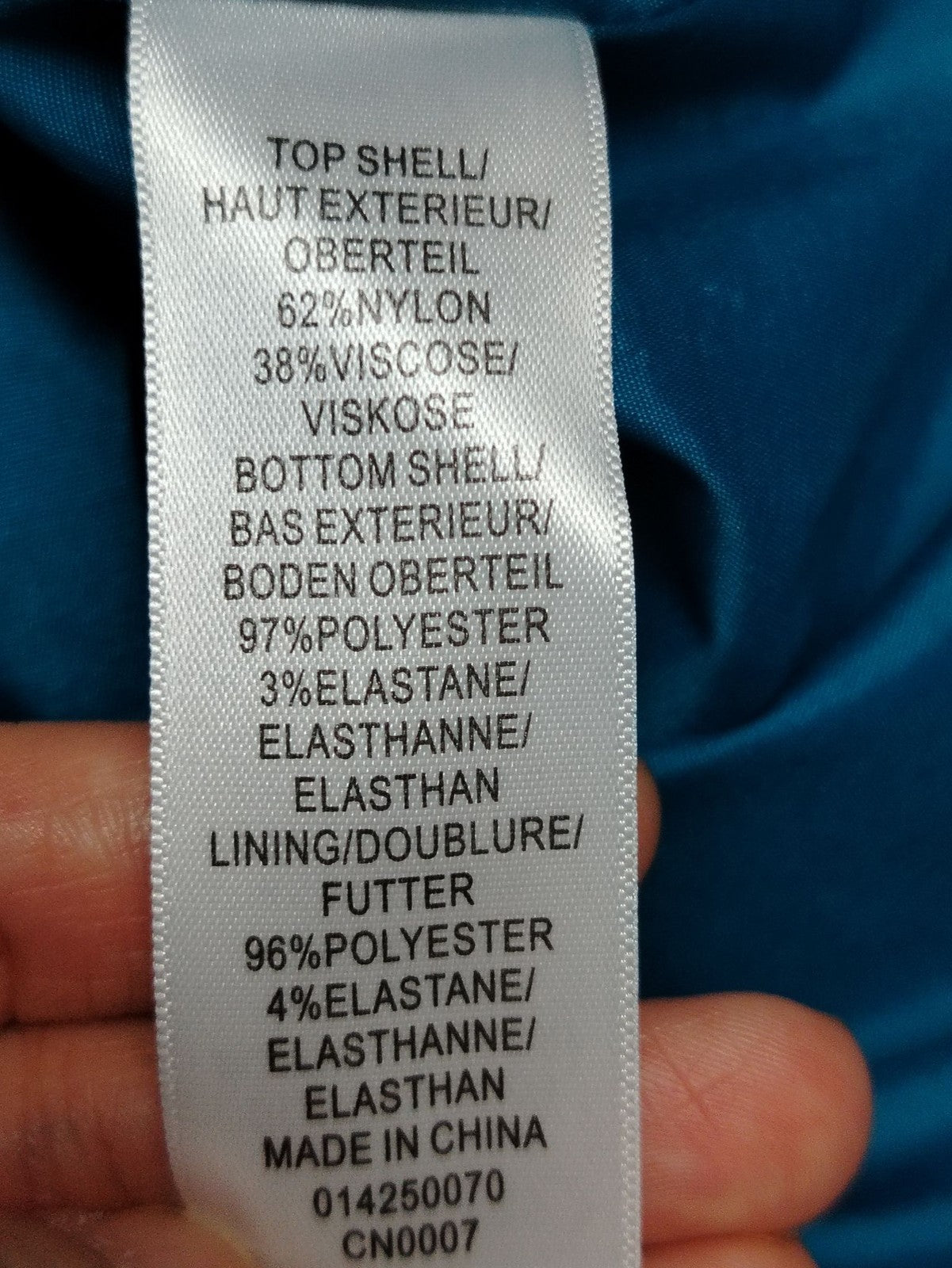 Adrianna Papell Dress Womens UK 12 Teal Lace Overlay V Neck 3/4 Sleeve Formal