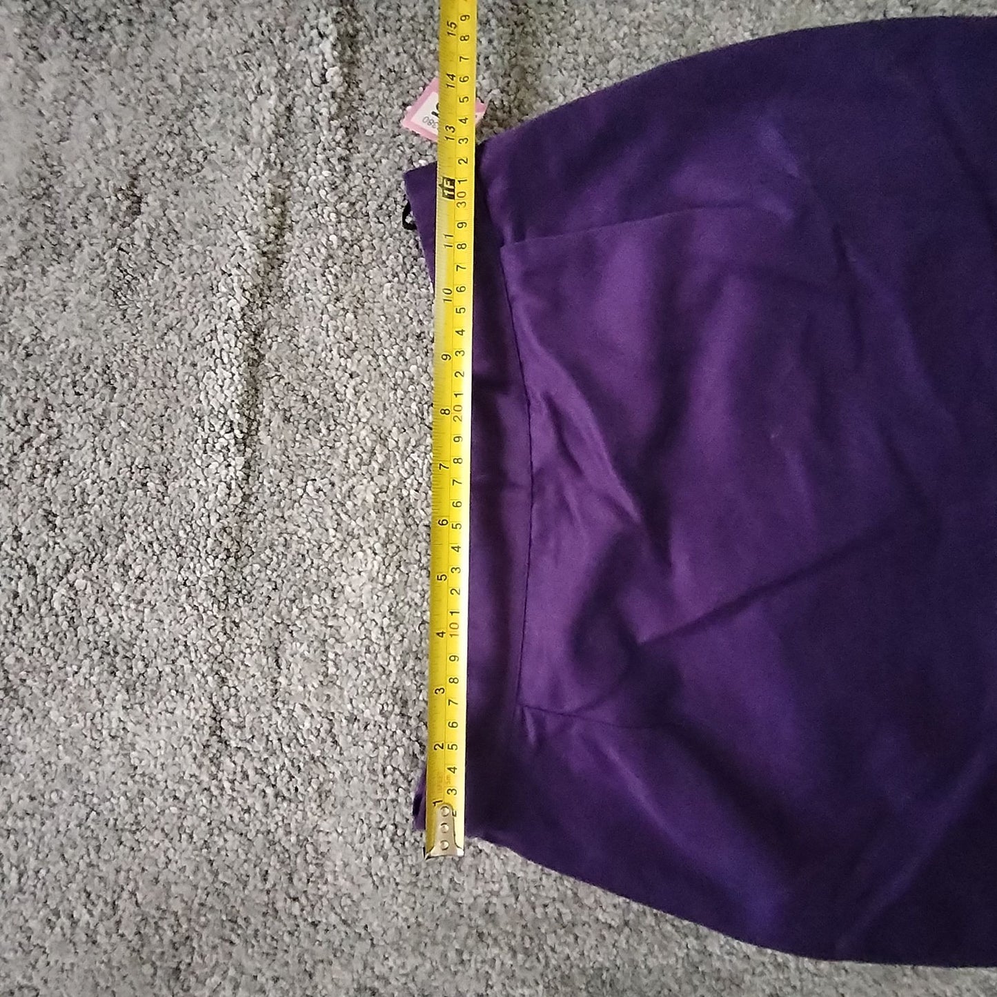 Vintage Skirt Size 12 Purple High Waist Pencil Button Back 65%Poly 35%Cotton