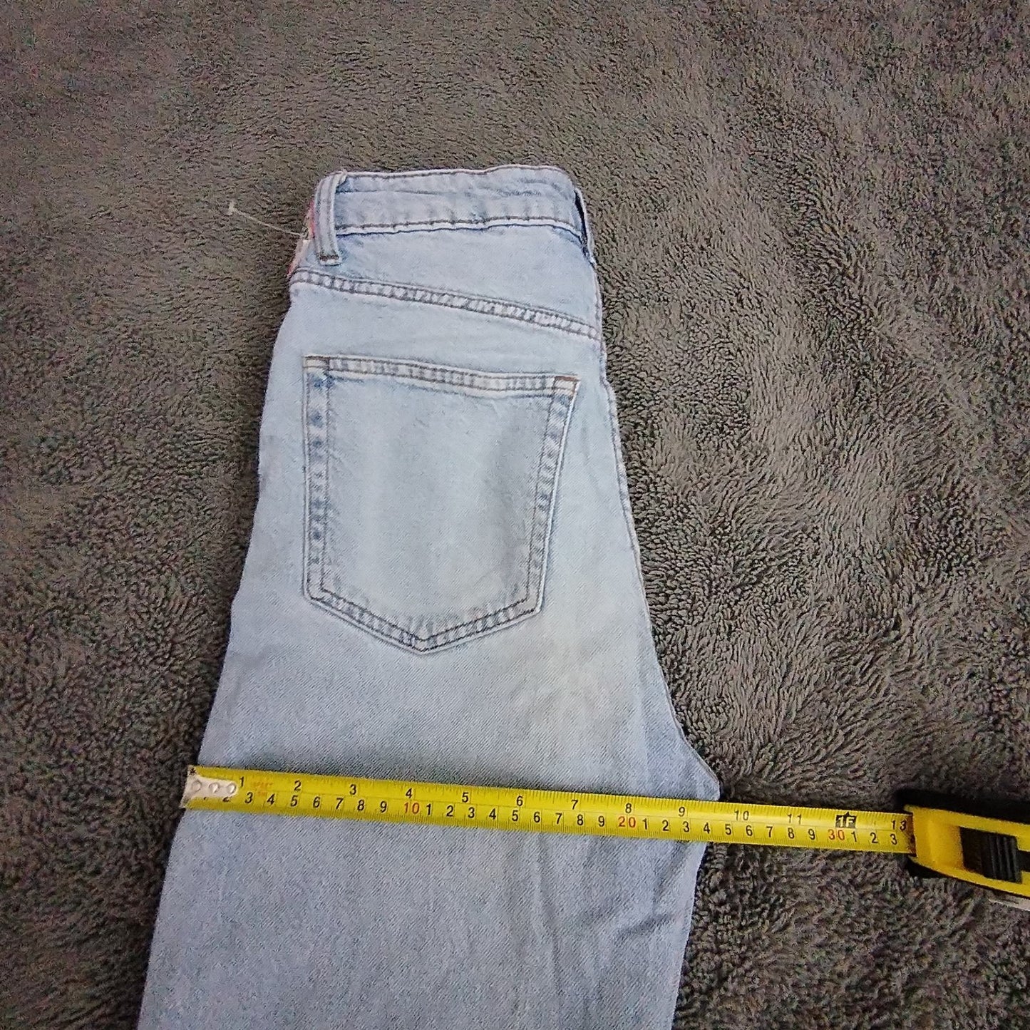 Bershka Jeans Womens 6 Mom Slim Light Blue Faded Stretch Zip Fly Pocket Casual