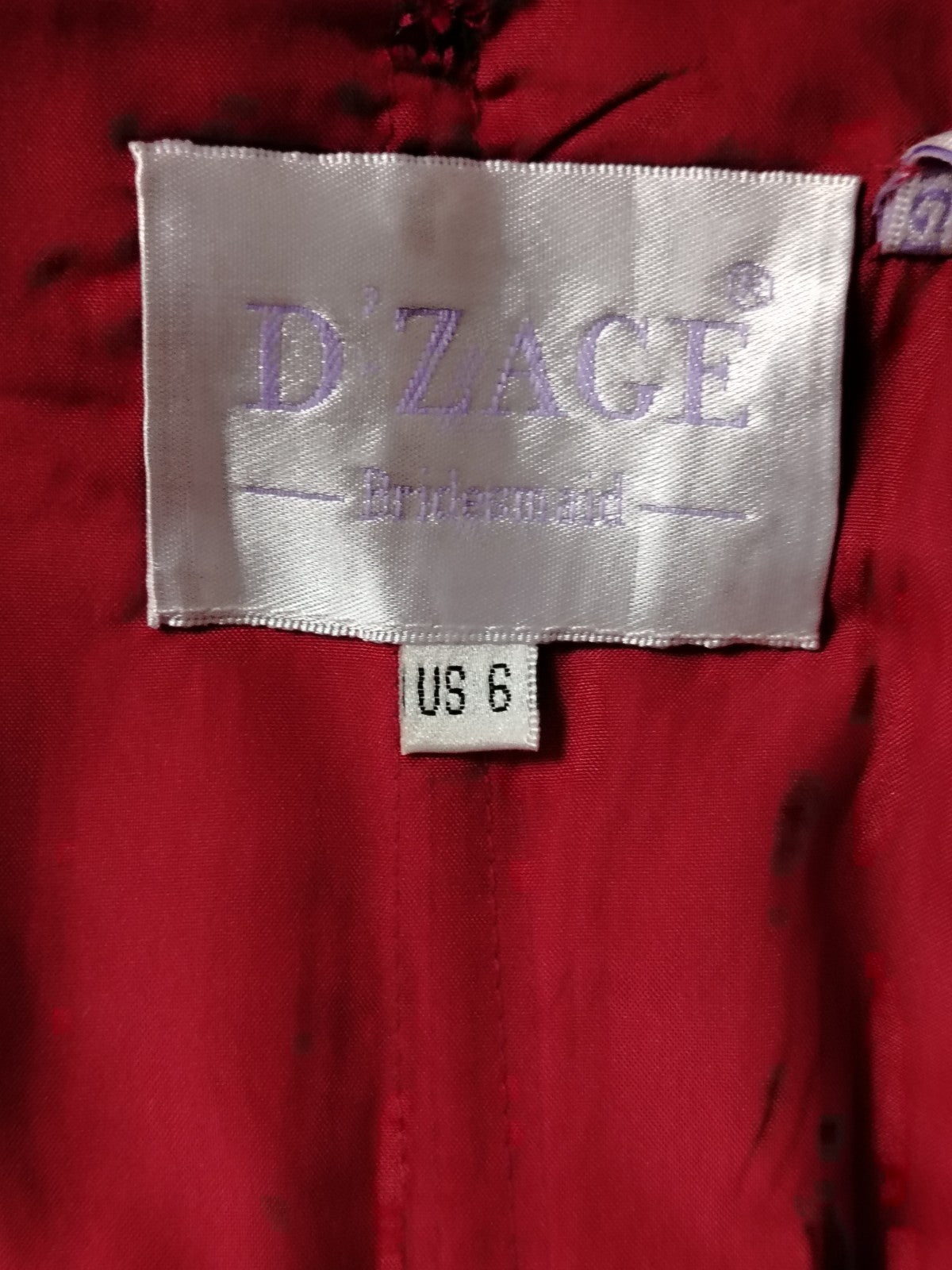 D'ZAGE Formal, Party Red Strapless Maxi Evening Prom Gown Size US 6 UK 8/10