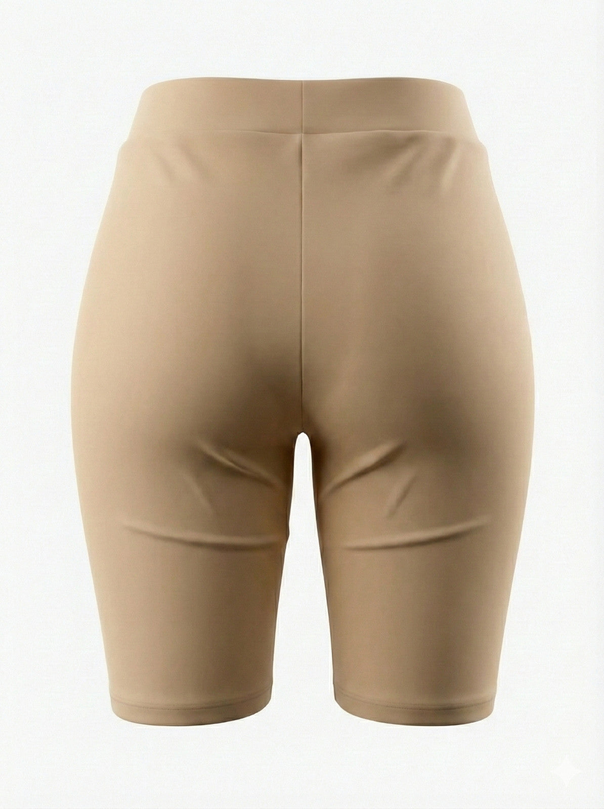 Zara Women's Beige High Waisted Cycling Shorts Size S Stretchy Polyamide Gym Yog