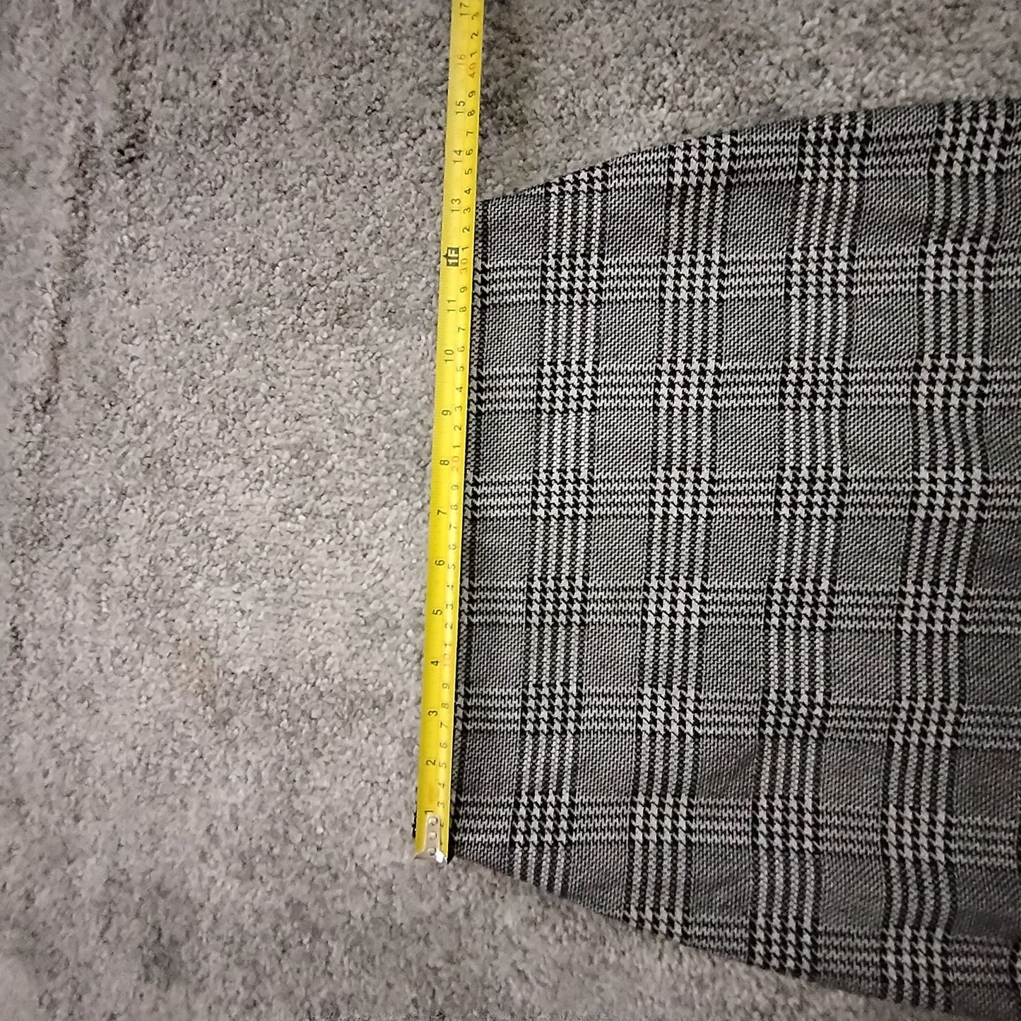 Mango Suit Skirt Womens M Plaid Pencil Knee Length Lined Black White Back Vent