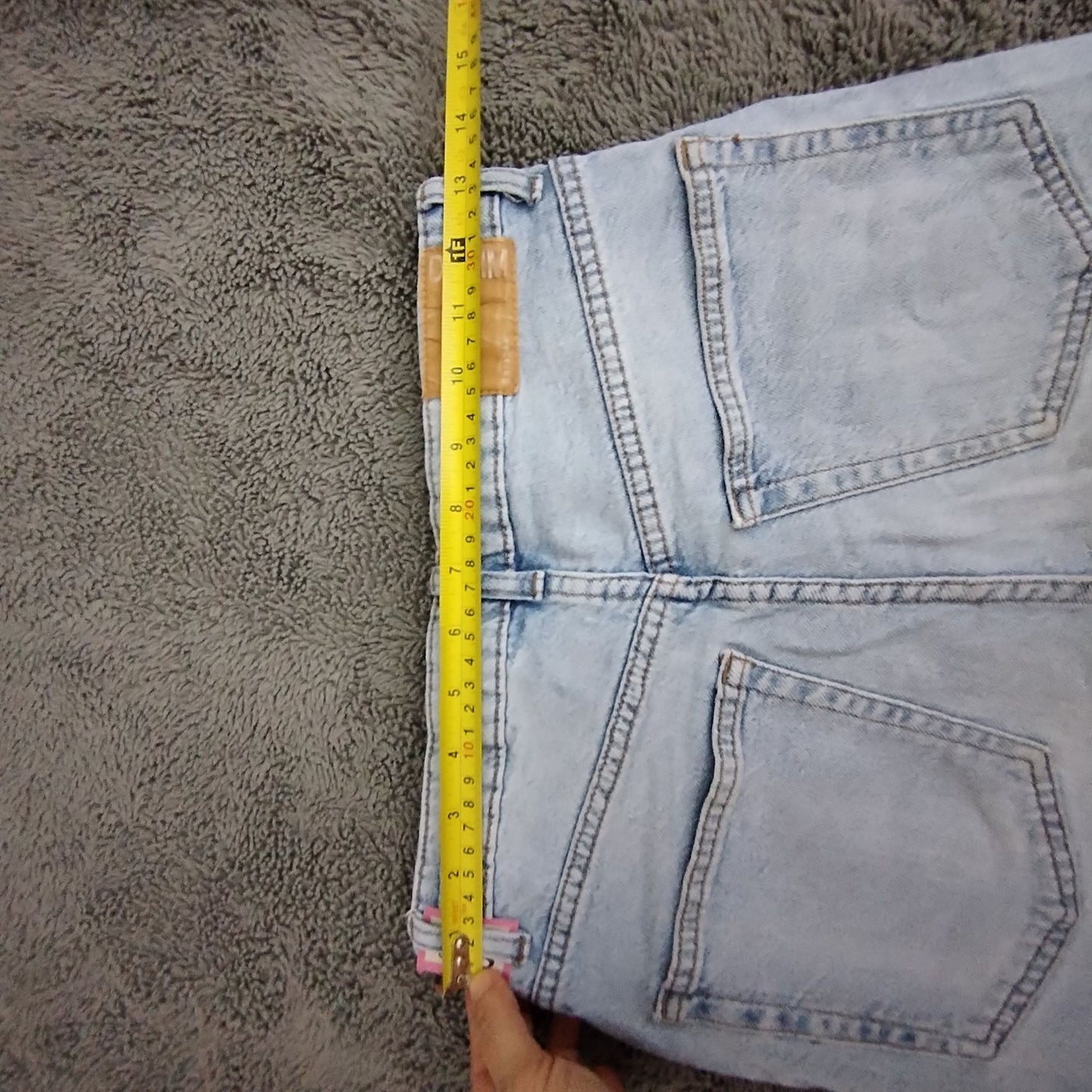 Bershka Jeans Womens 6 Mom Slim Light Blue Faded Stretch Zip Fly Pocket Casual