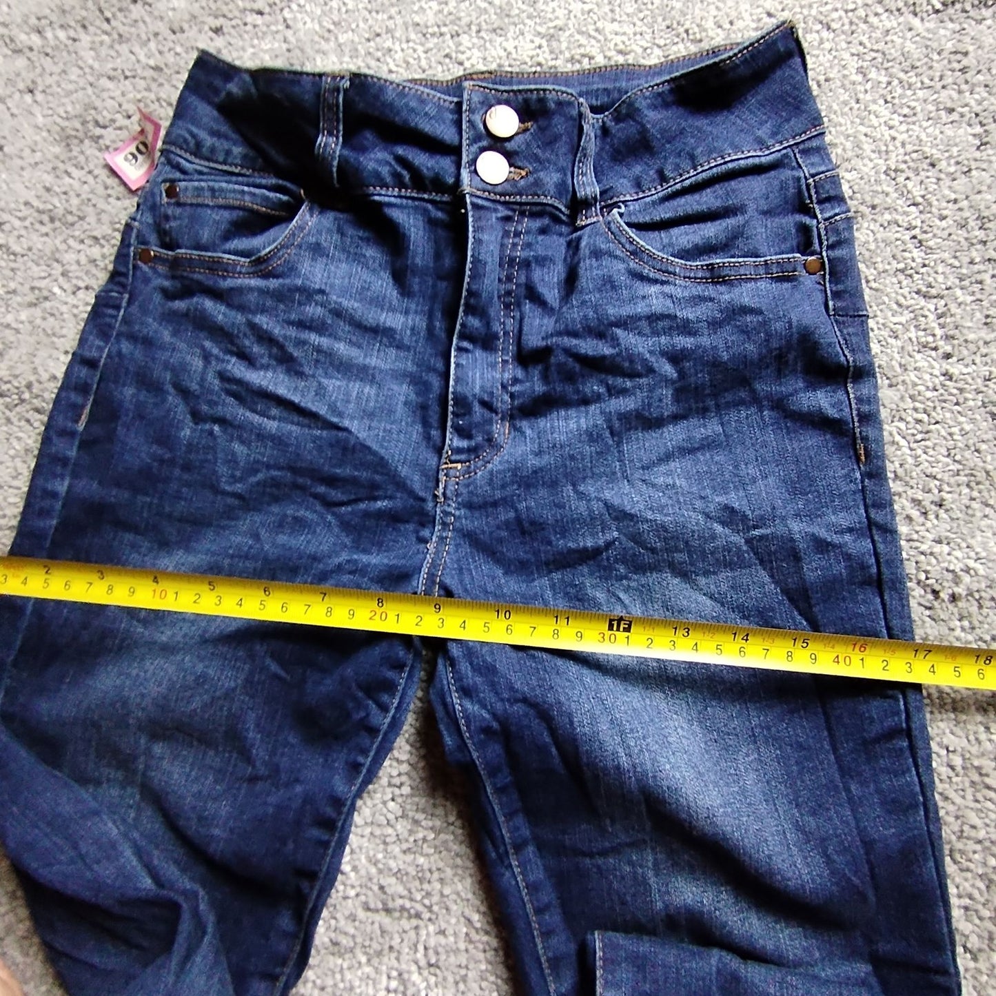 d.jeanS Jeans Womens 8 High Waist Stretch Skinny Dark Blue Denim Slim Trousers