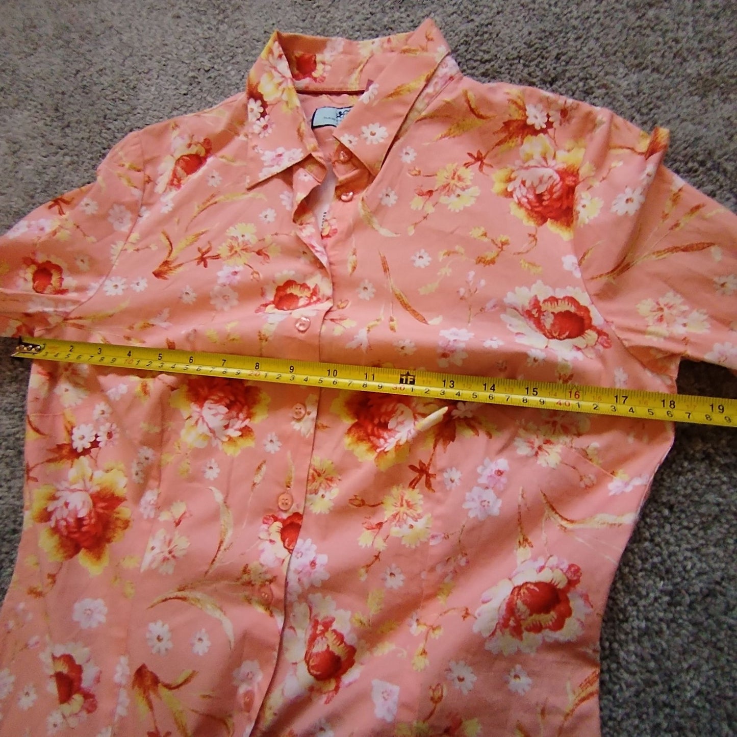 Hawes & Curtis Shirt Womens 12 Fitted Button-Up Long Sleeve Floral Pink Blouse